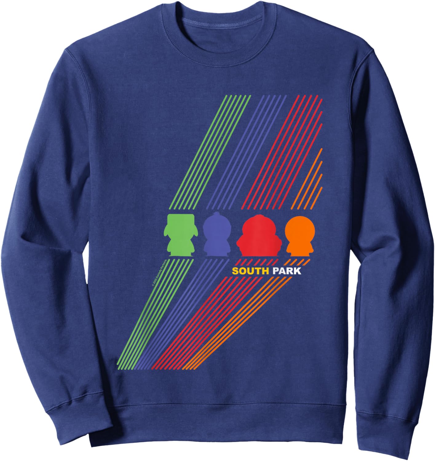 South Park Stan Kenny Kyle & Cartman Colour Line Art Sweatshirt - Sweatshirt | Navy