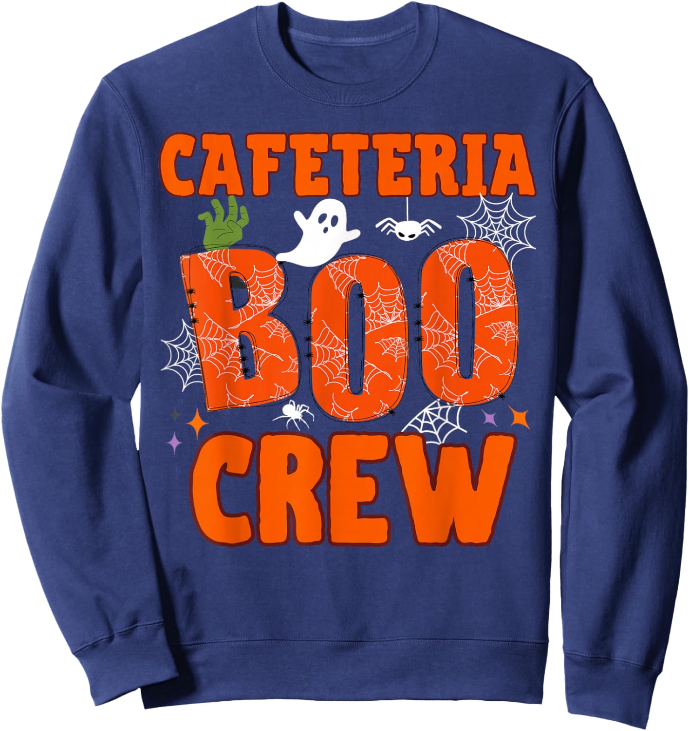 Cafeteria Boo Crew Halloween Costume Lunch Lady Matching Sweatshirt - Sweatshirt | Navy