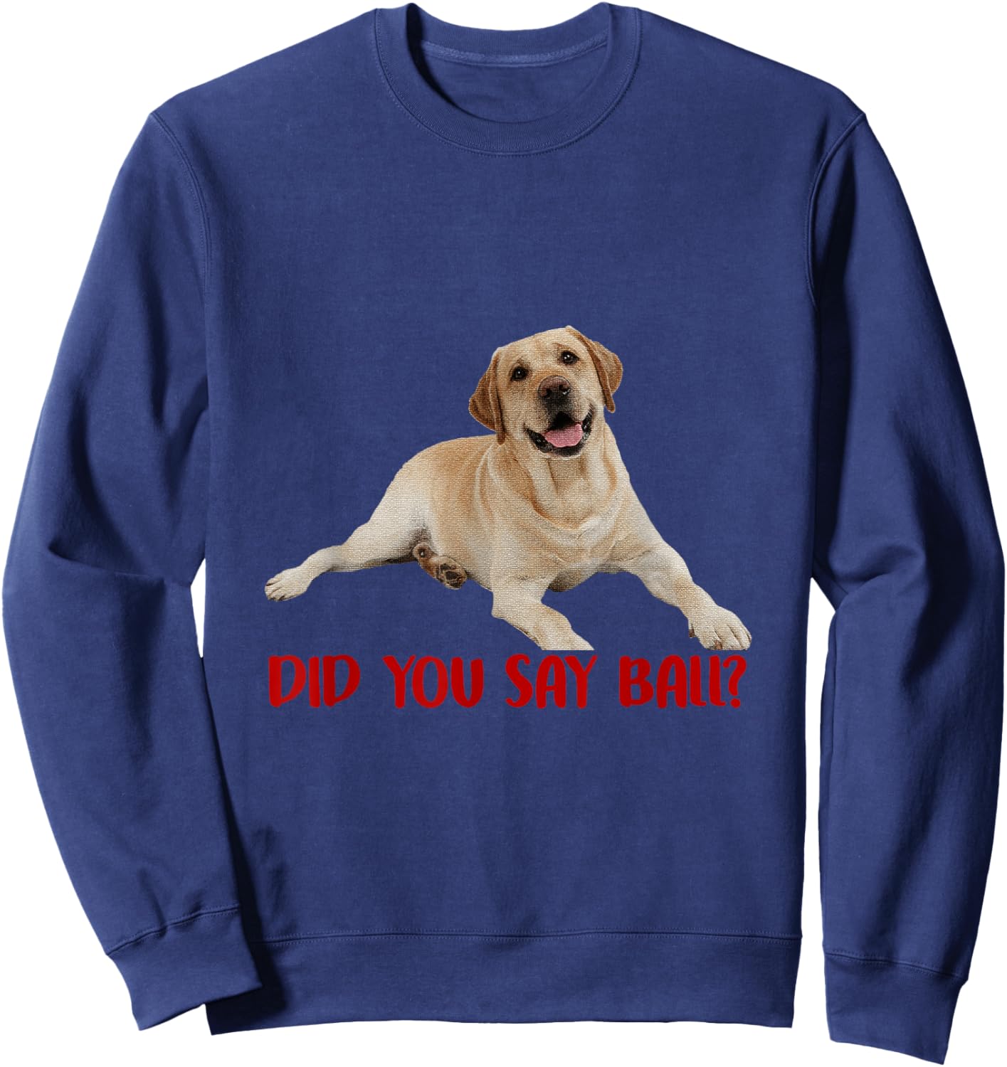 Yellow Lab Did You Say Ball Labrador Lover Dog Pet Owner Sweatshirt - Sweatshirt | Navy