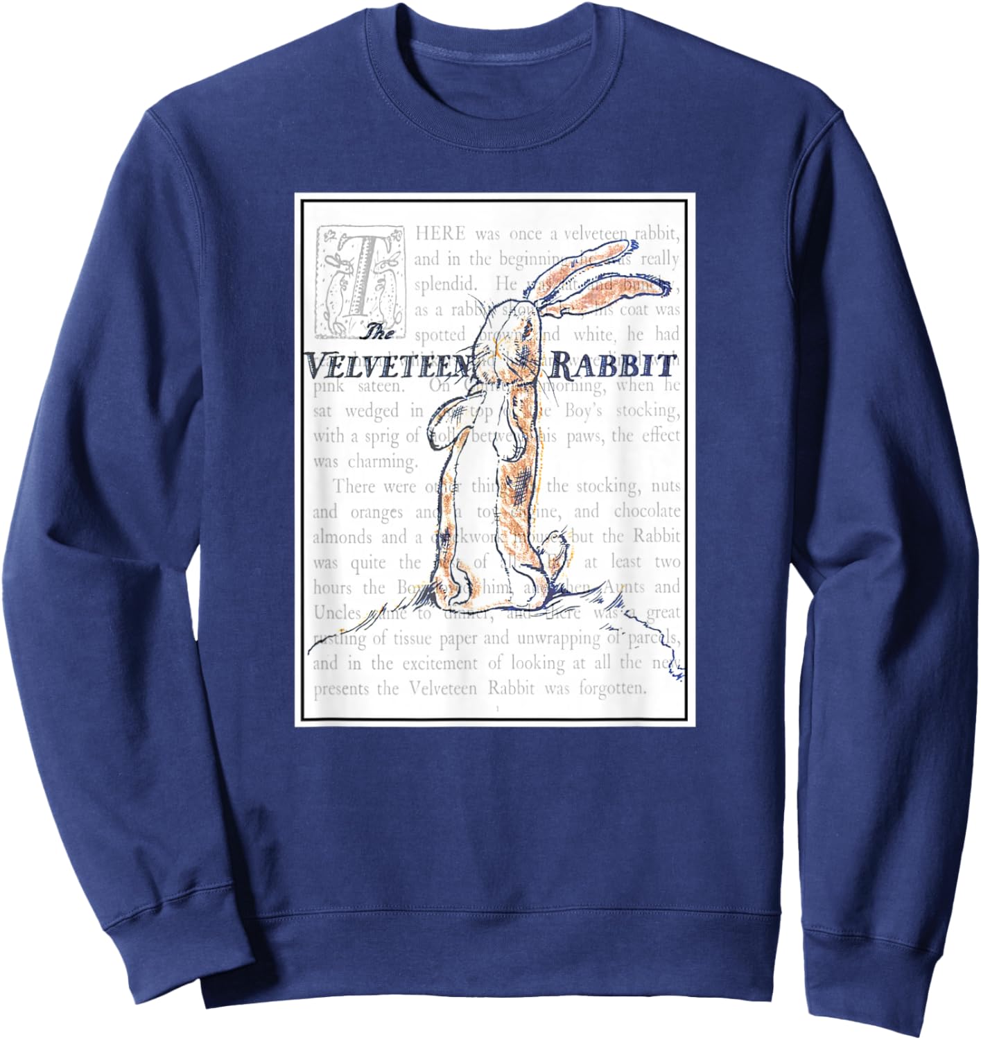 How Toys Become Real Stuffed Animal Velveteen Rabbit - Black, Small Sweatshirt - Sweatshirt | Navy