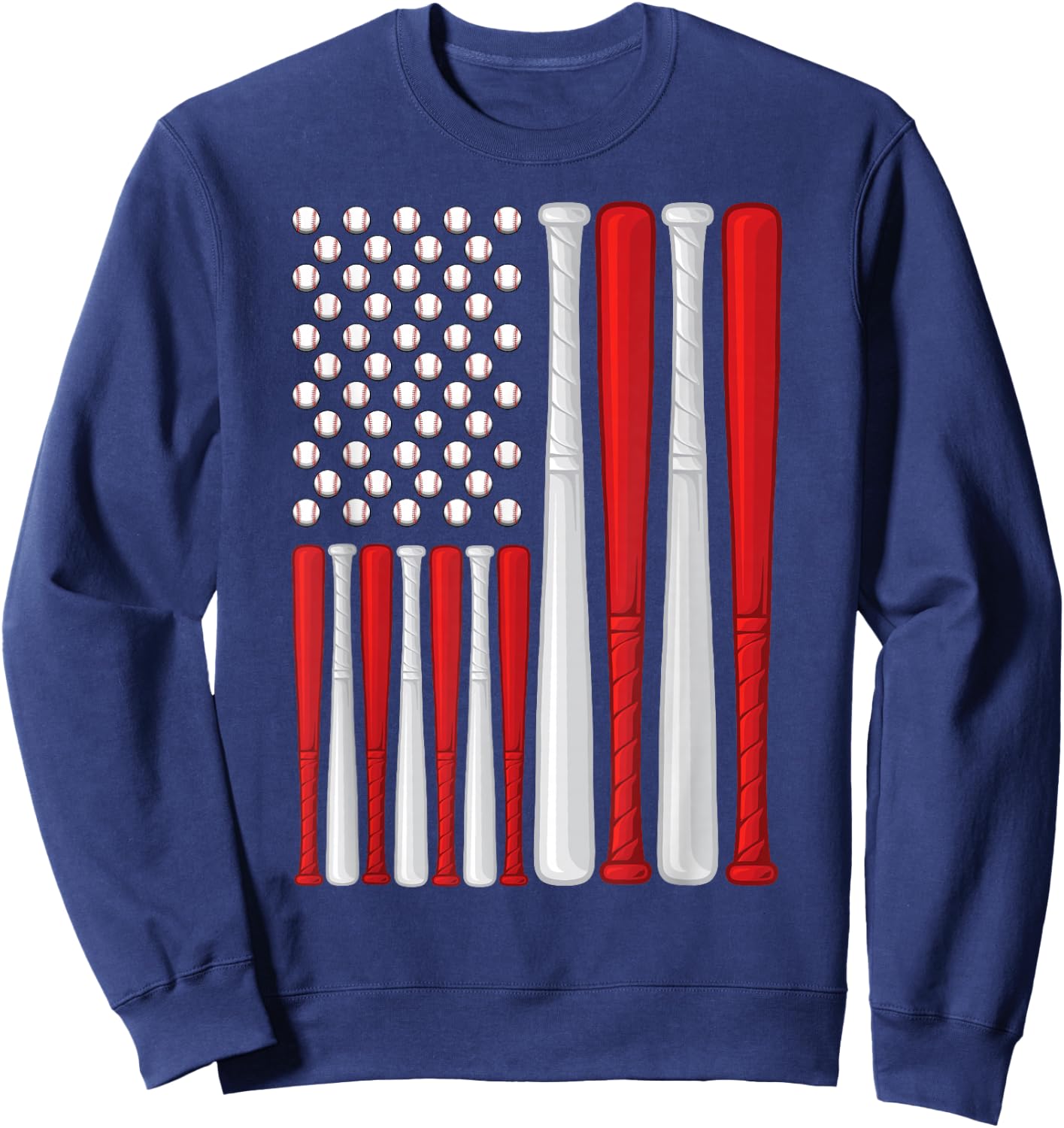 USA Flag - American Baseball Flag - Vintage Baseball Flag Sweatshirt - Sweatshirt | Navy