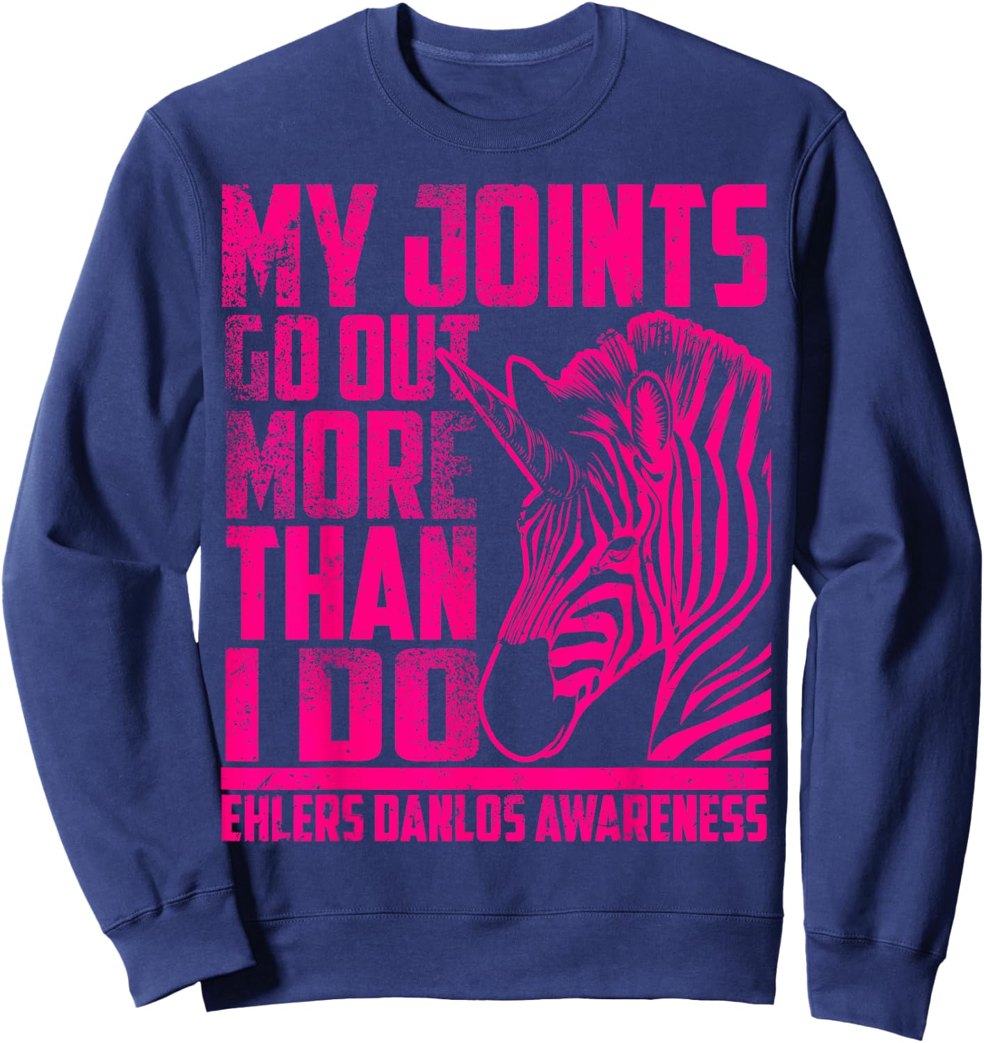 Funny Ehlers Danlos Syndrome Fighter EDS Awareness Gift Sweatshirt - Sweatshirt | Navy
