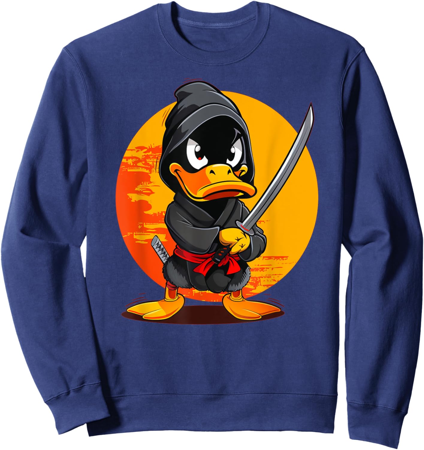 Happy Samurai Duck for Ninja Boys and Girls Sweatshirt - Sweatshirt | Navy