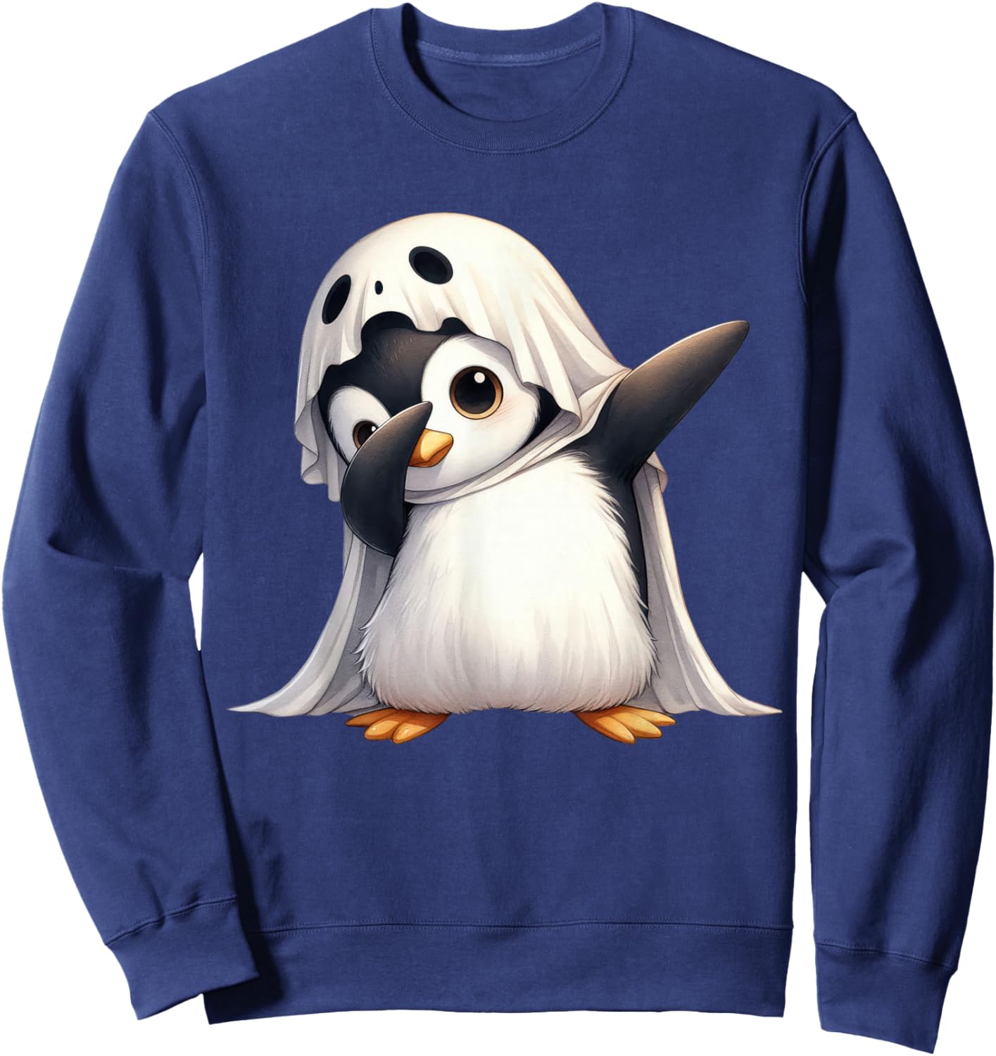 Funny Ghost Penguin Halloween Animals Penguin Lover Spooky Sweatshirt - Sweatshirt | Navy