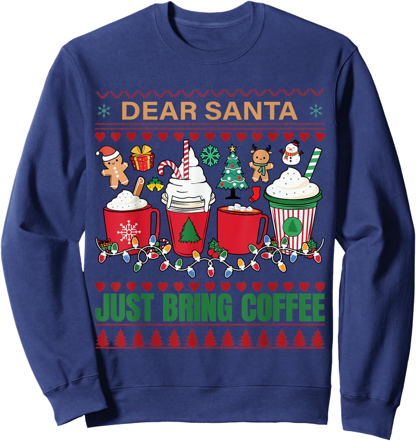 Dear Santa Just Bring Coffee Sweatshirt - Sweatshirt | Navy