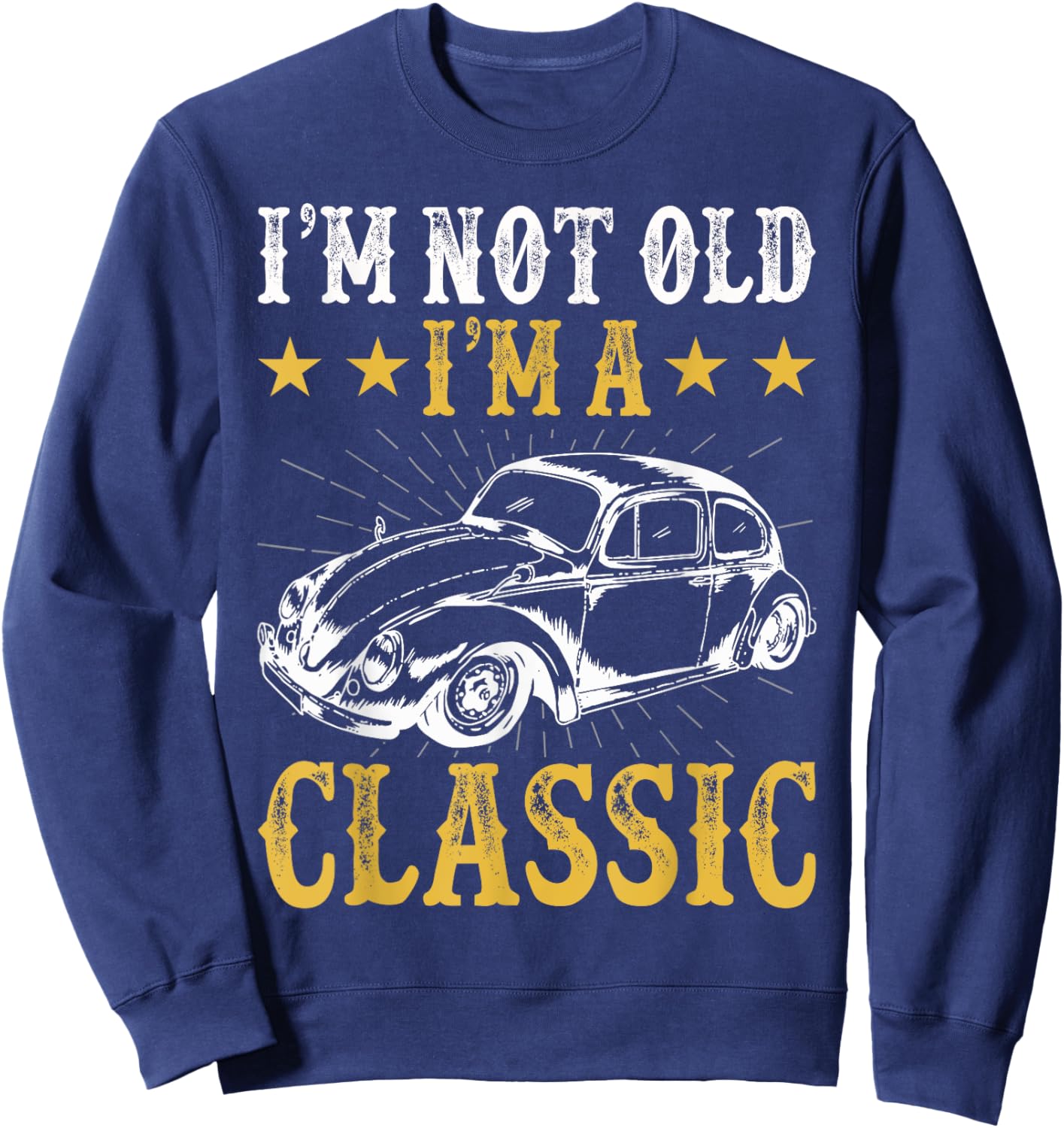 Retro Vintage Bug Classic Car Enthusiast graphics Sweatshirt - Sweatshirt | Navy