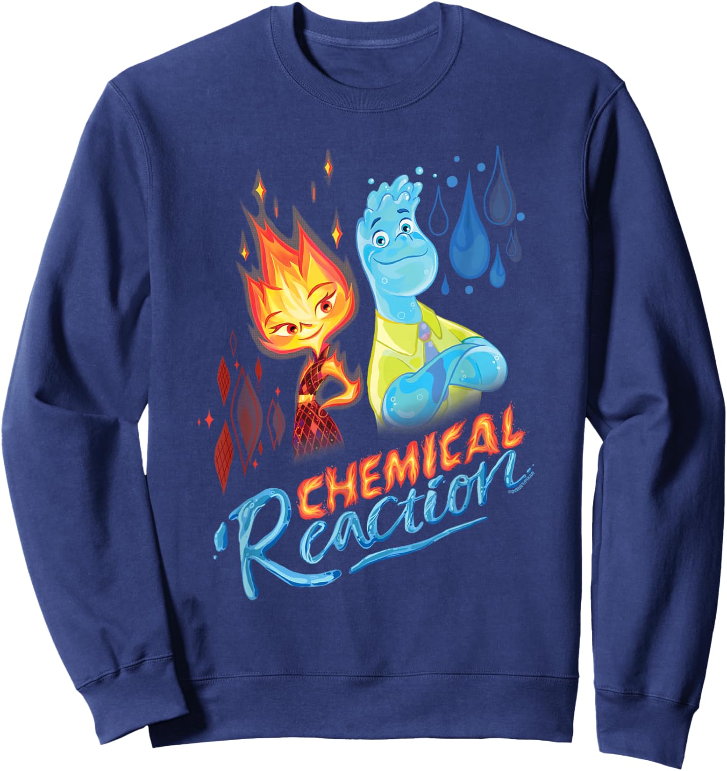 Disney and Pixar’s Elemental Chemical Reaction Ember & Wade Sweatshirt - Sweatshirt | Navy