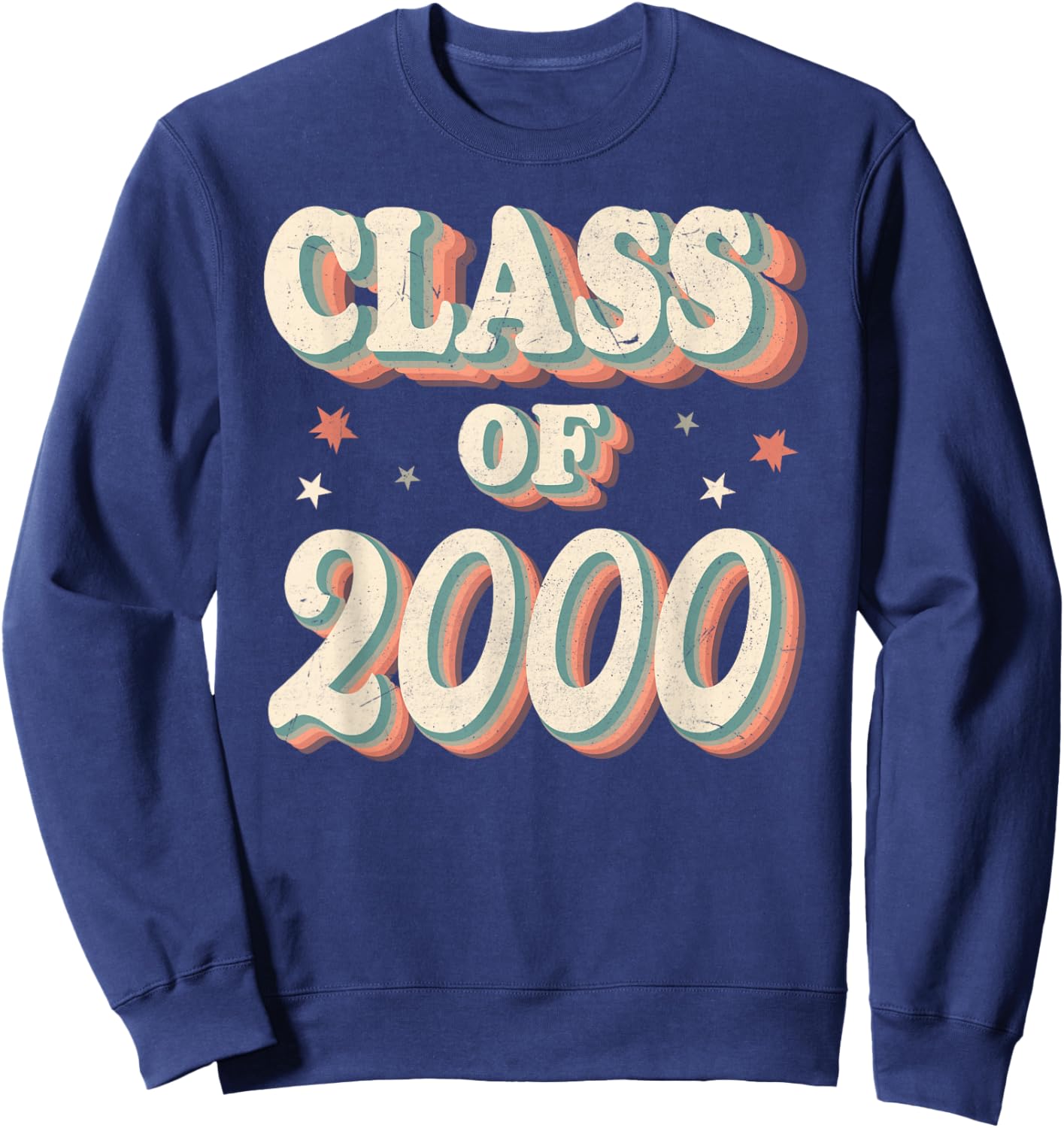 Vintage Class Of 2000 High School Graduation Sweatshirt - Sweatshirt | Navy