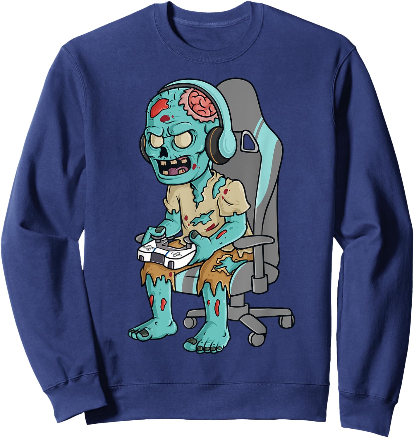 Gamer Halloween Zombie Scary Gaming Boys Kids Teen Sweatshirt - Sweatshirt | Navy