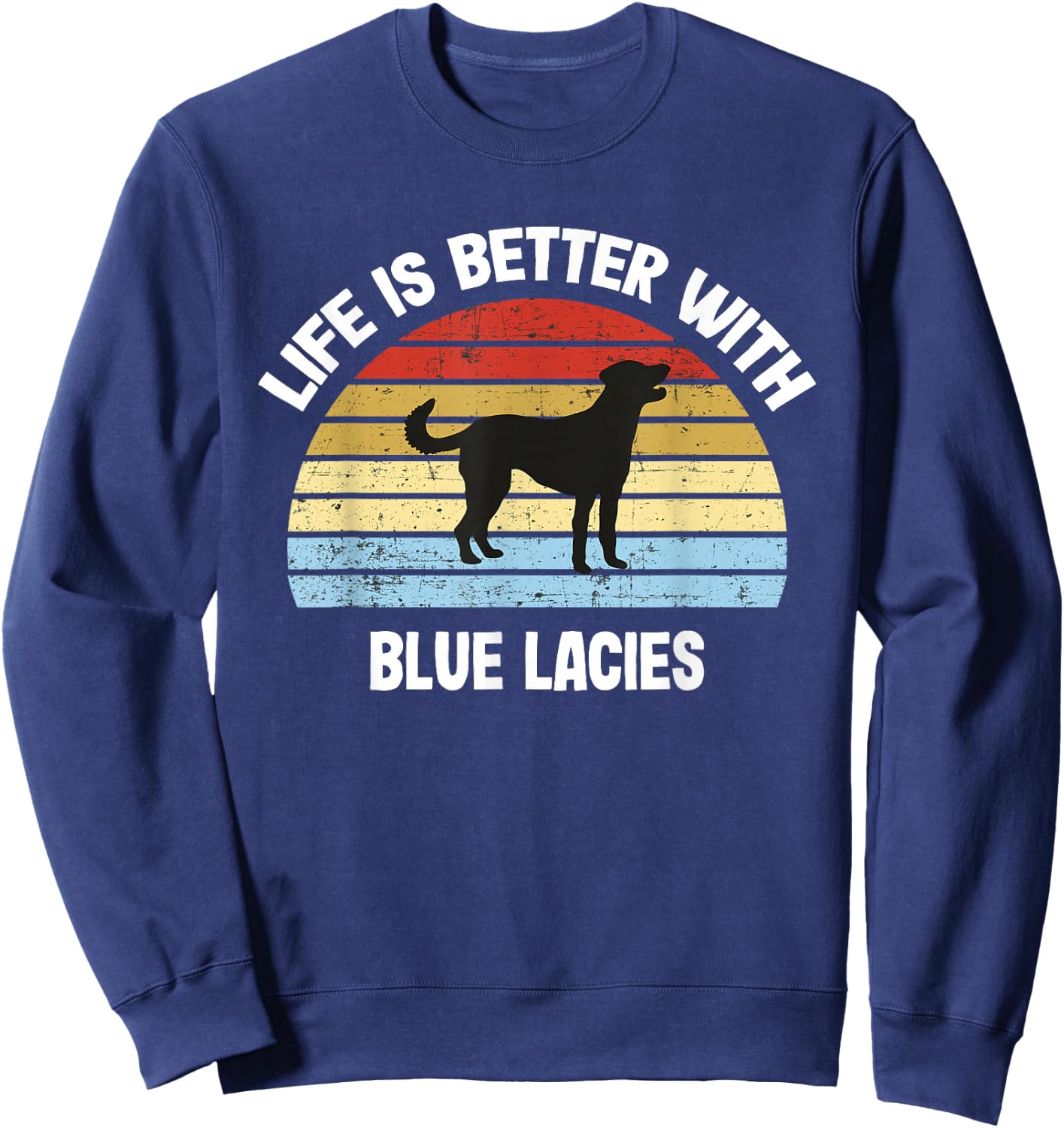 Retro blue lace dog Sweatshirt - Sweatshirt | Navy