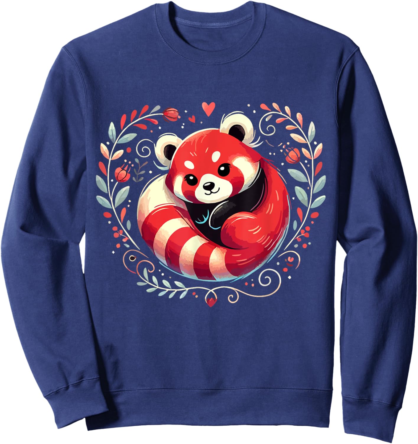 Red Panda Heart Love Design Sweatshirt - Sweatshirt | Navy