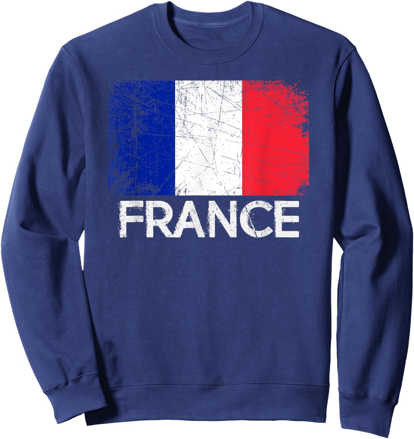 French Flag | Vintage Made In France Gift Sweatshirt - Sweatshirt | Navy