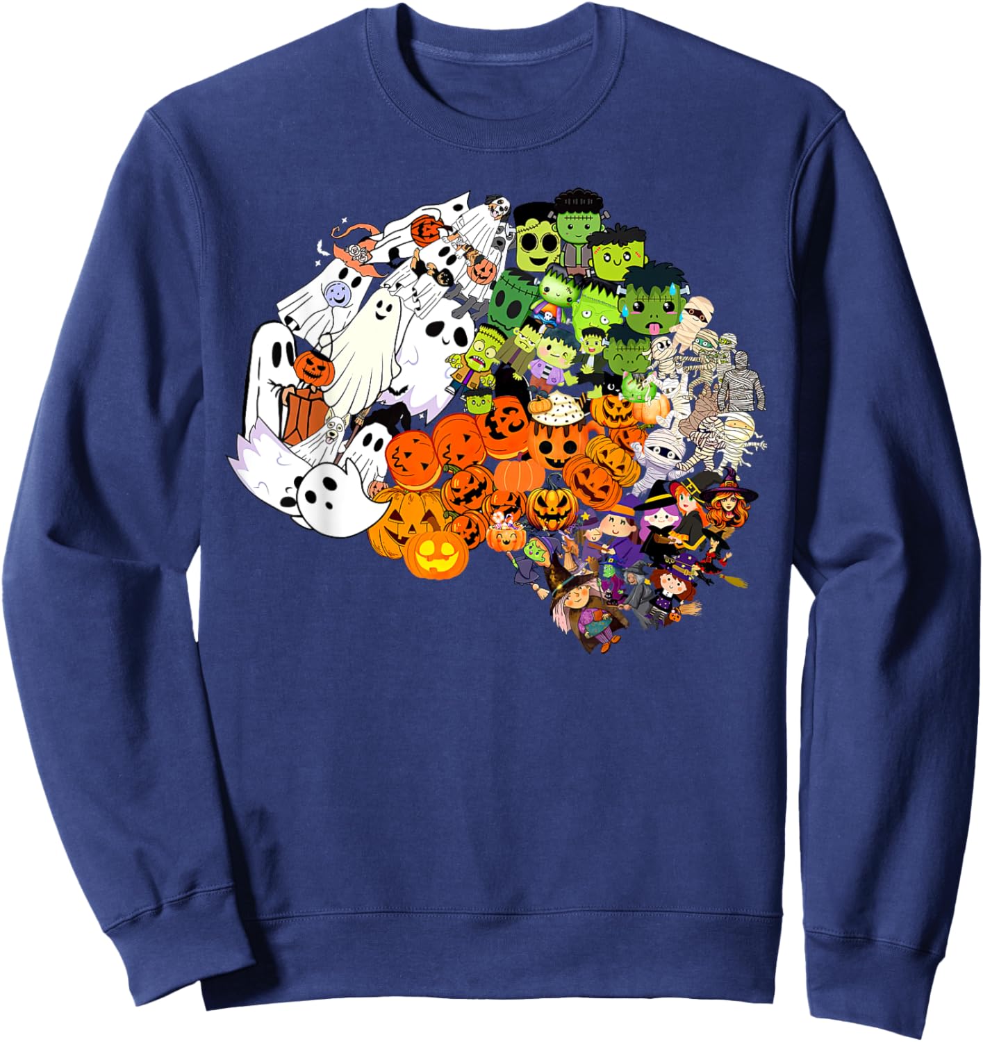 Anatomy Brain Science Neurology Halloween Neuro Nurse Ghost Sweatshirt - Sweatshirt | Navy