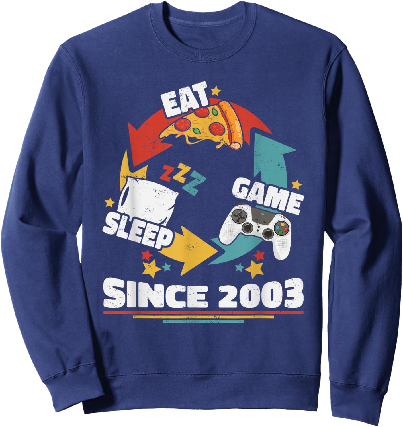 2003 Born 23rd Birthday Men Women Vintage 2003 Gamer Sweatshirt - Sweatshirt | Navy