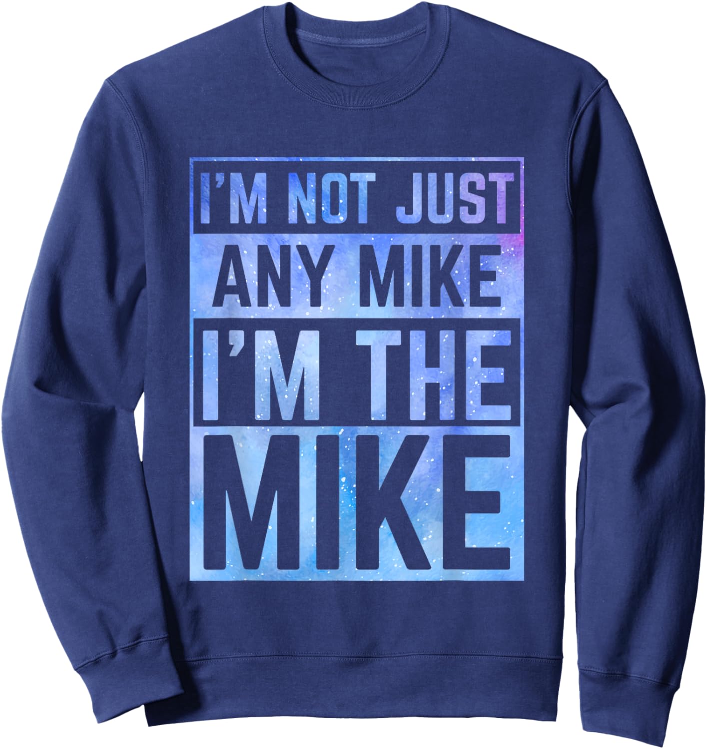Personalized Gifts For Mike -Adults, -Kids Black Medium Modern Mock Collar Short Sleeve Sweatshirt - Sweatshirt | Navy