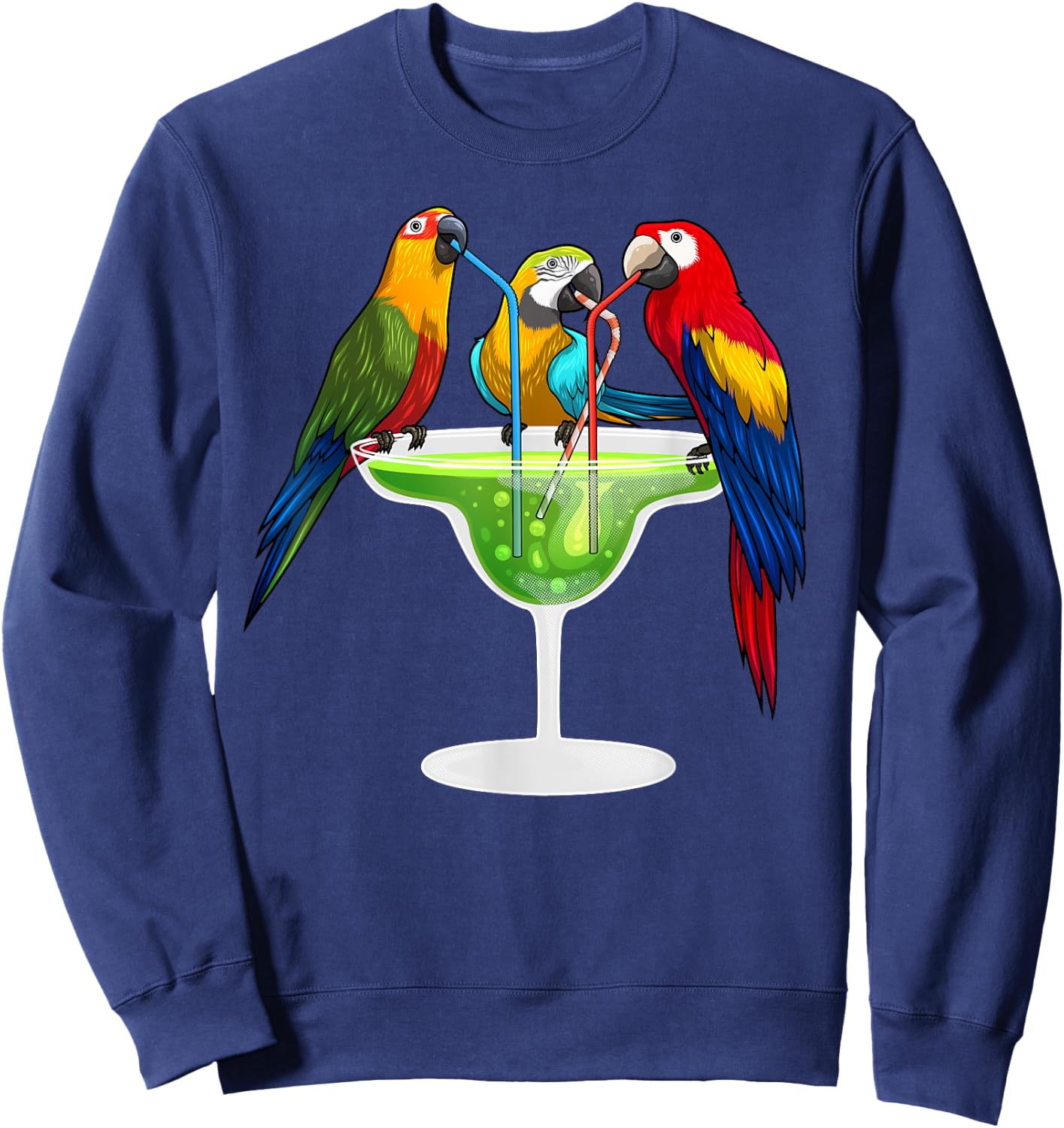 Cute Parrot Design Women Kids Pet Bird Parrot Lovers Sweatshirt - Sweatshirt | Navy