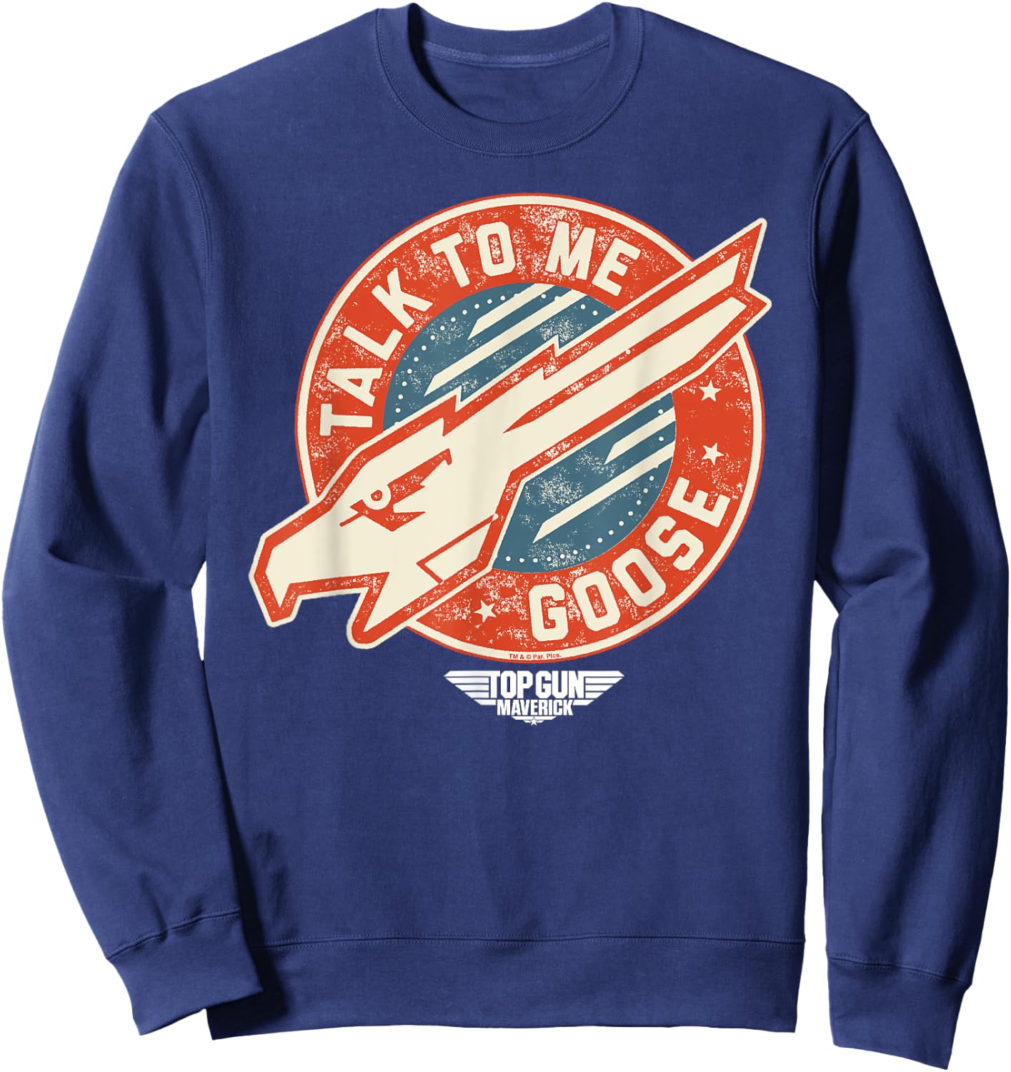 Top Gun Maverick Talk To Me Goose Eagle Head Sweatshirt - Sweatshirt | Navy