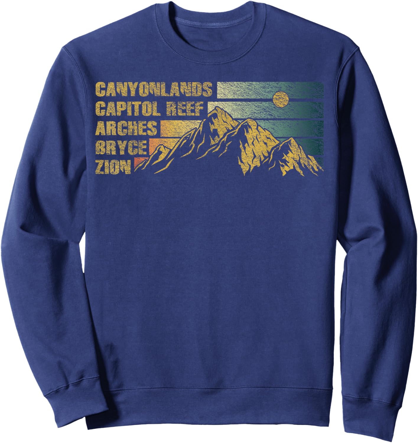 Vintage Utah Souvenir Big 5 Utah Mighty Five National Park Sweatshirt - Sweatshirt | Navy