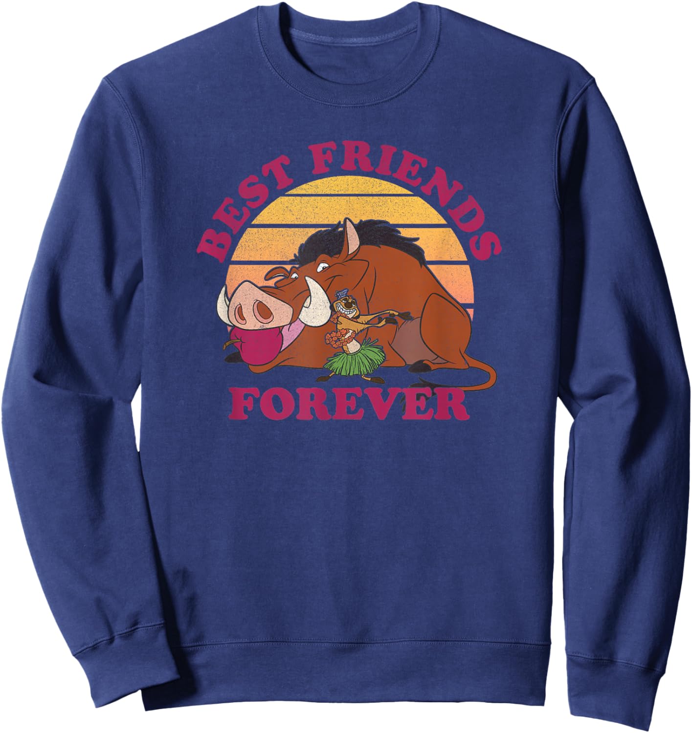 Disney Lion King Timon & Pumbaa Luau Best Friends Forever Sweatshirt - Sweatshirt | Navy