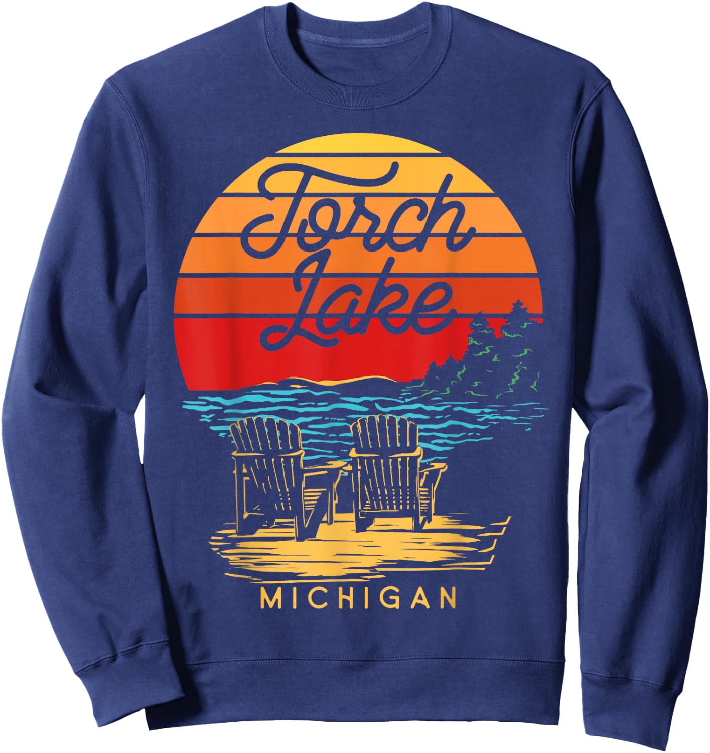 Torch Lake Michigan USA Beach Fun Vacation Souvenir DA1 Sweatshirt - Sweatshirt | Navy