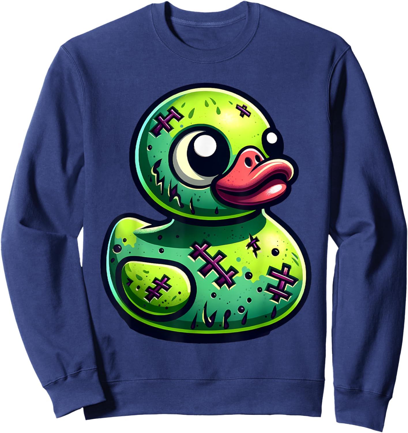 Rubber Duck Zombie Halloween Ducky Women Girls Sweatshirt - Sweatshirt | Navy