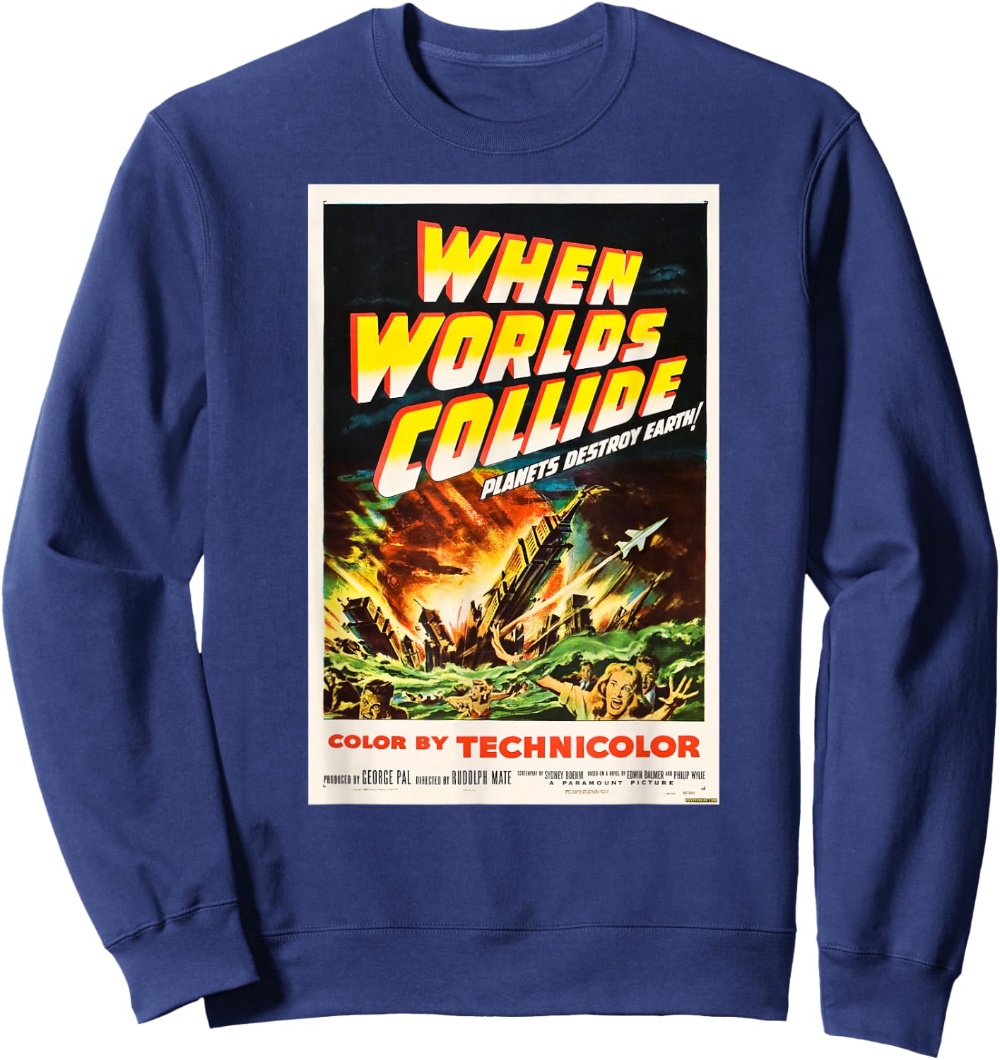When Worlds Collide - Vintage Movie Poster Sweatshirt - Sweatshirt | Navy