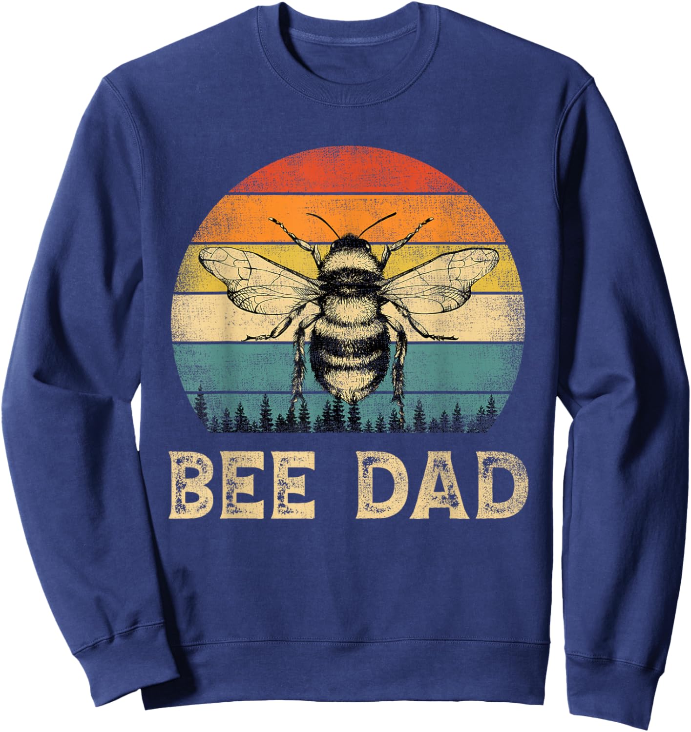 Vintage Bee Dad Bee Lovers Daddy Father's Day Sweatshirt - Sweatshirt | Navy