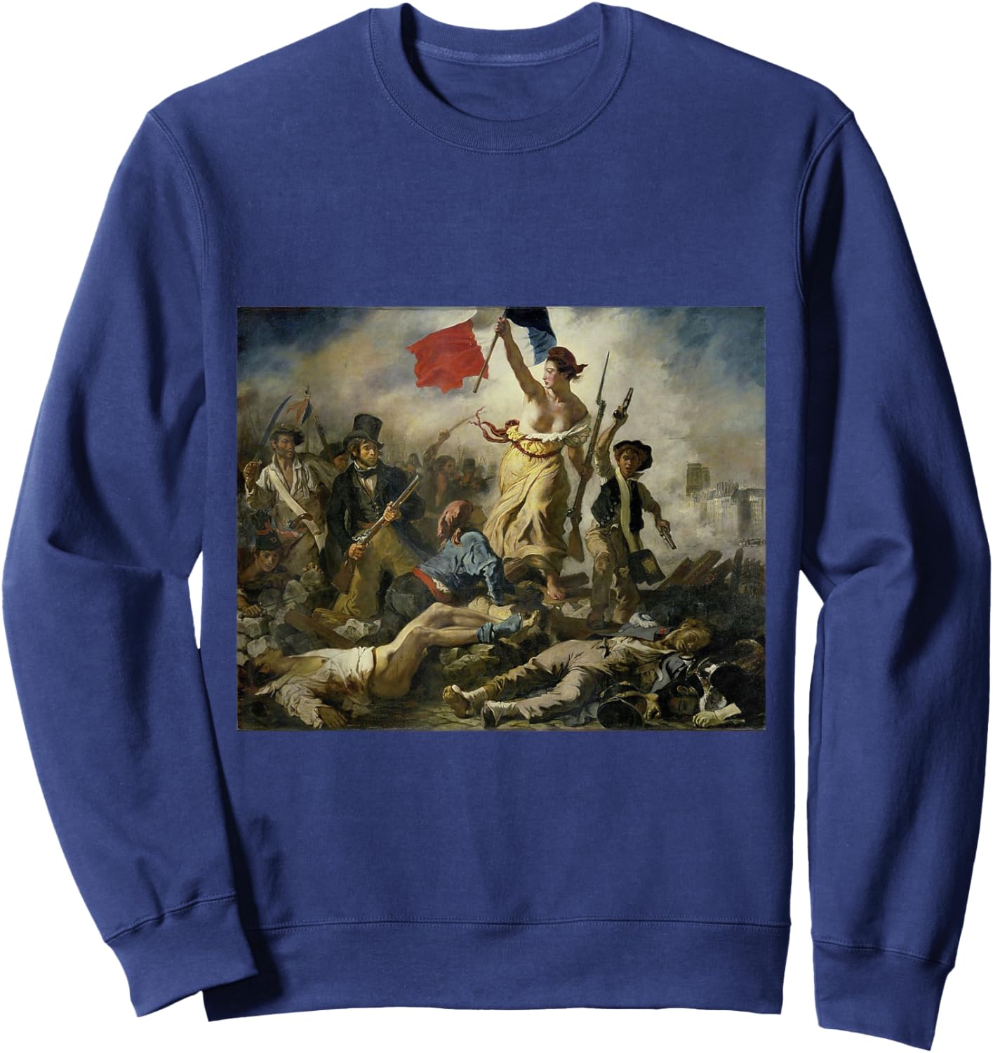 Eugene Delacroix - Liberty Leading the People Sweatshirt - Sweatshirt | Navy