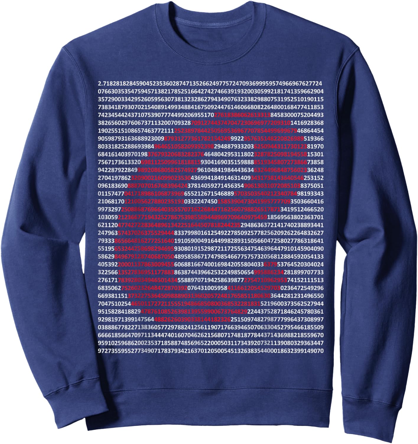 Nerdy e Euler's Number Digits Algebra Math Teacher Geek Sweatshirt - Sweatshirt | Navy