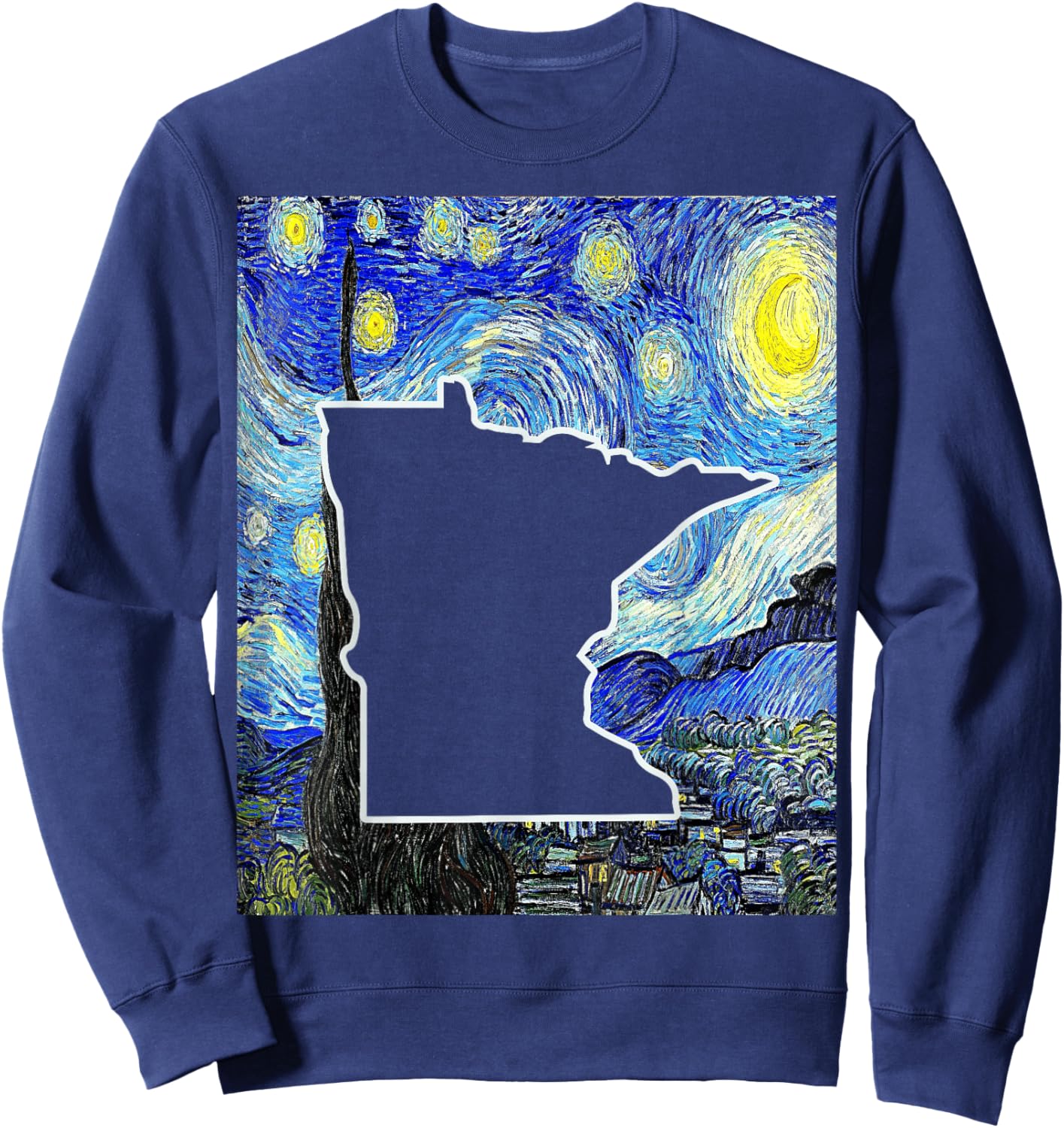 Minnesota State Starry Night Minnesota Map Minnesotan Sweatshirt - Sweatshirt | Navy