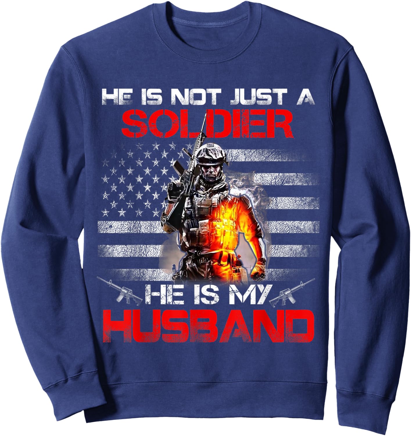 My Husband Is A Soldier Proud Army Wife Sweatshirt - Sweatshirt | Navy