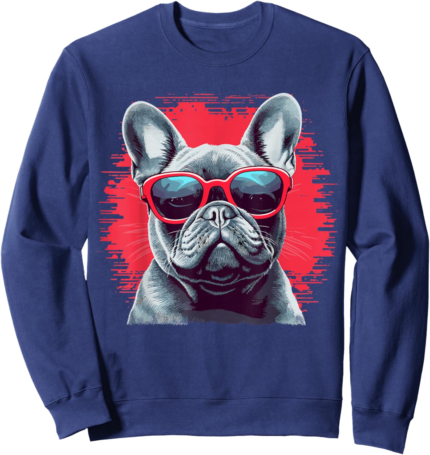 French Bulldog With Sunglasses Sweatshirt - Sweatshirt | Navy