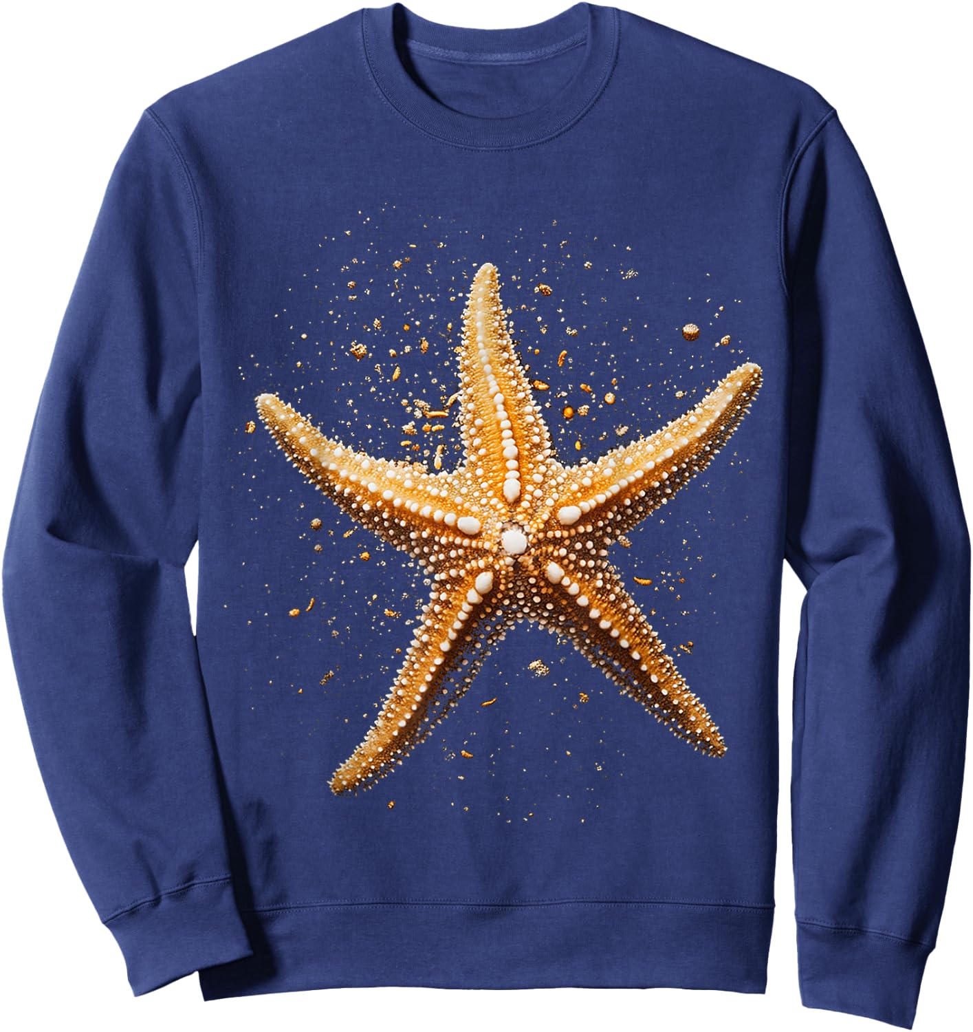 Starfish Animal Motif Artwork Starfish Sweatshirt - Sweatshirt | Navy