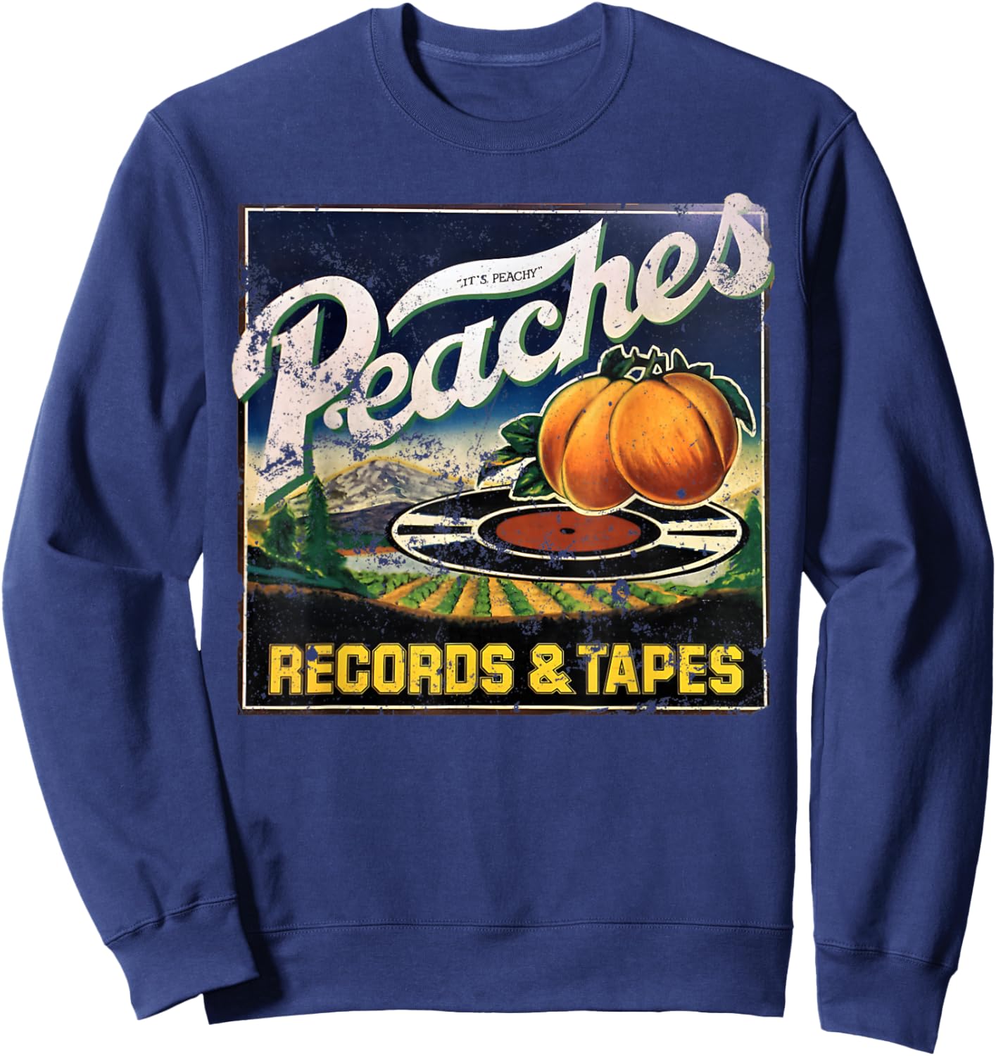 Peaches Music Records Company And Tapes 1975 Sweatshirt - Sweatshirt | Navy