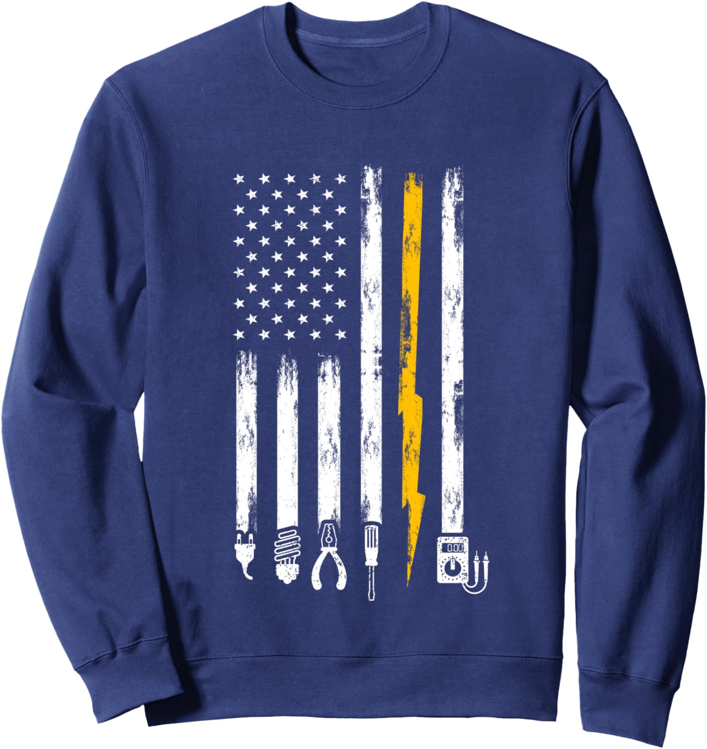 Electrician US Flag Tools for Electricians Sweatshirt - Sweatshirt | Navy