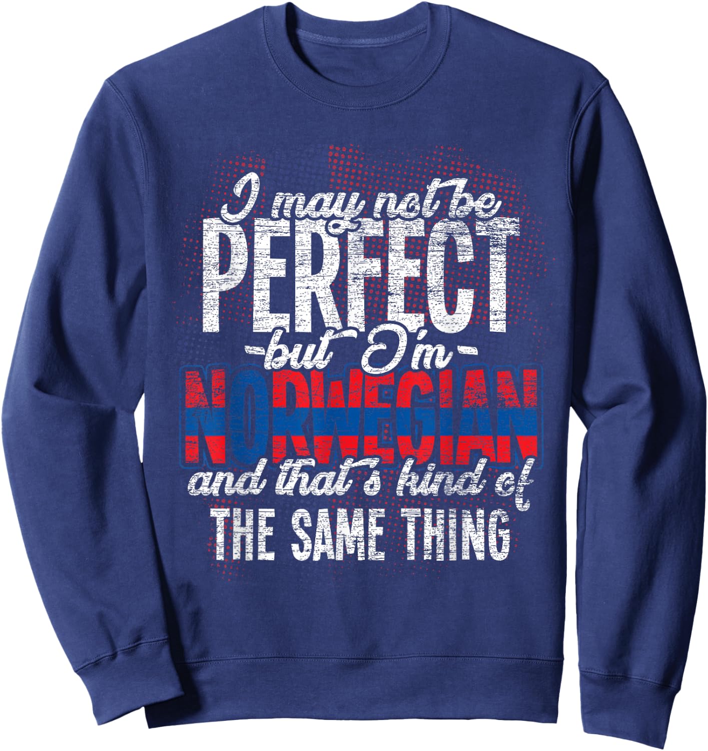Vintage Norwegian Flag Scandinavia Gifts Norway Sweatshirt - Sweatshirt | Navy