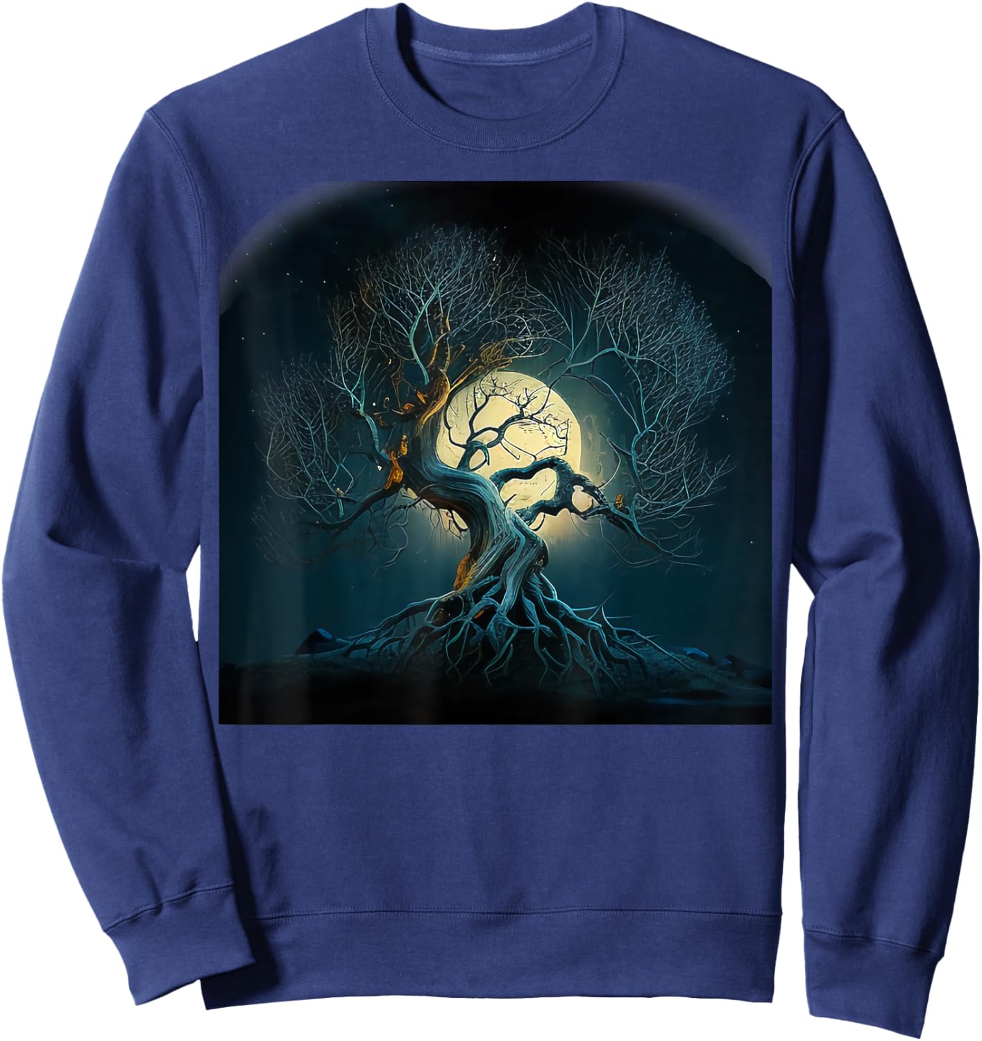 Yoga Meditation Celtic Gifts for Spiritual People Tree of Life Symbol Celtic Tree Yggdrasil -Adult Black Short Sleeve Classic Fit Small Sweatshirt - Sweatshirt | Navy
