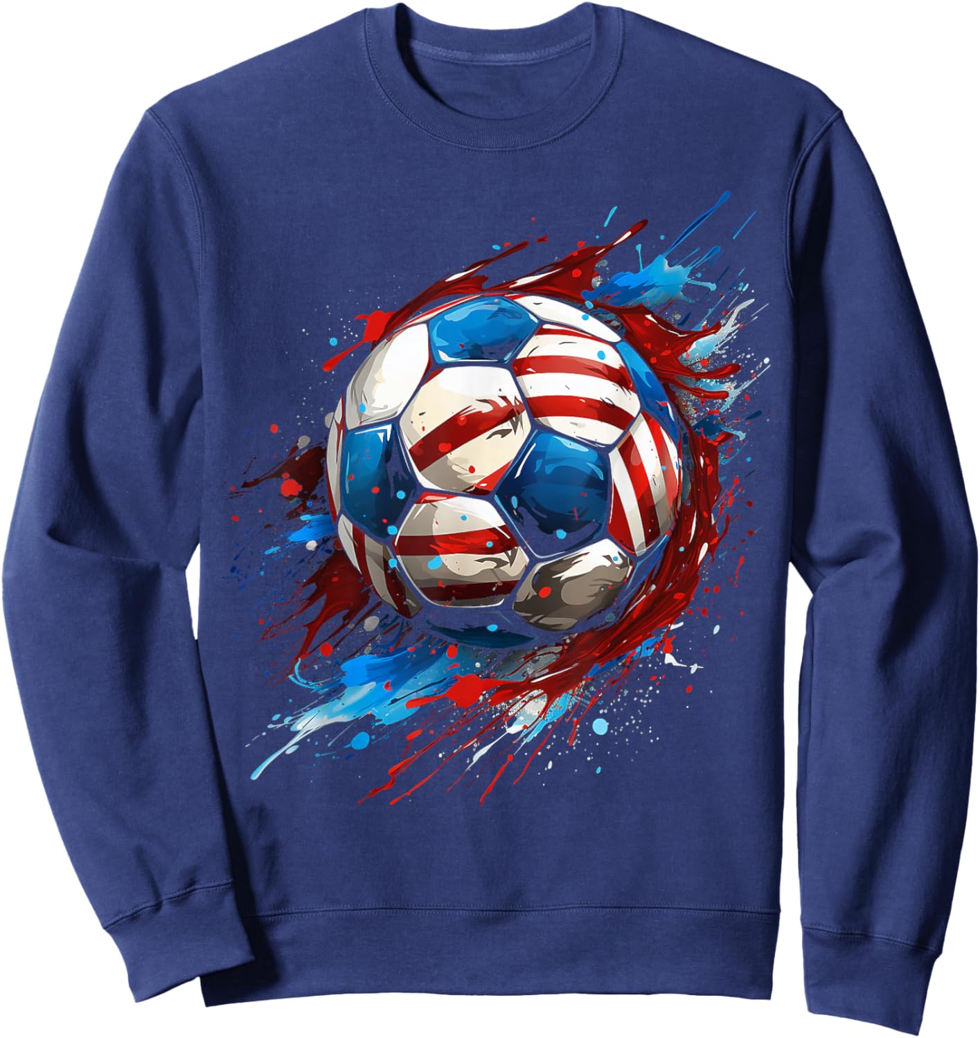 Soccer Football USA Flag Soccer Gift Sweatshirt - Sweatshirt | Navy