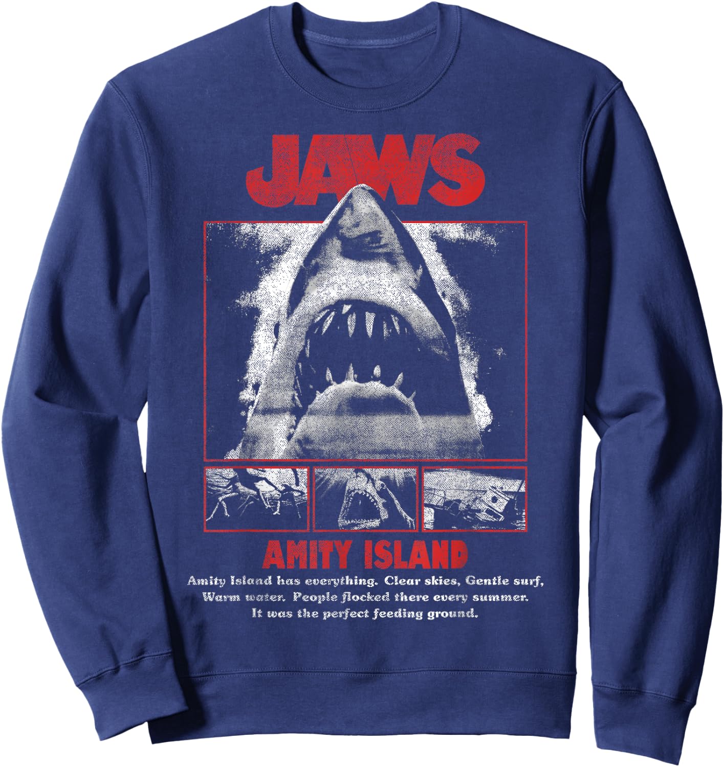 Jaws Movie Pop Poster Sweatshirt - Sweatshirt | Navy