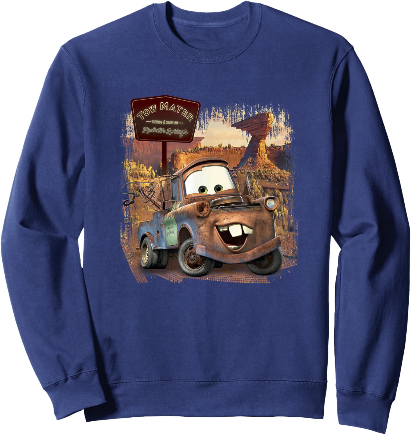 Disney Pixar Cars Tow Mater Welcome to Radiator Springs Sweatshirt - Sweatshirt | Navy