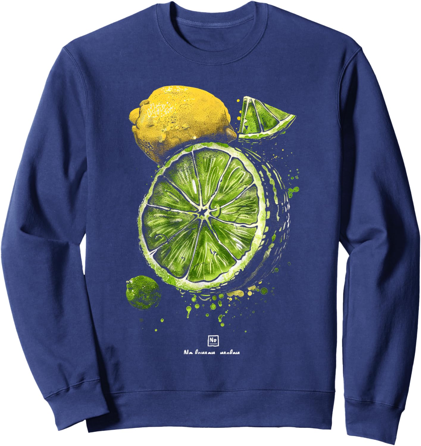 Citrus Splash Yellow and Green Artwork Sweatshirt - Sweatshirt | Navy