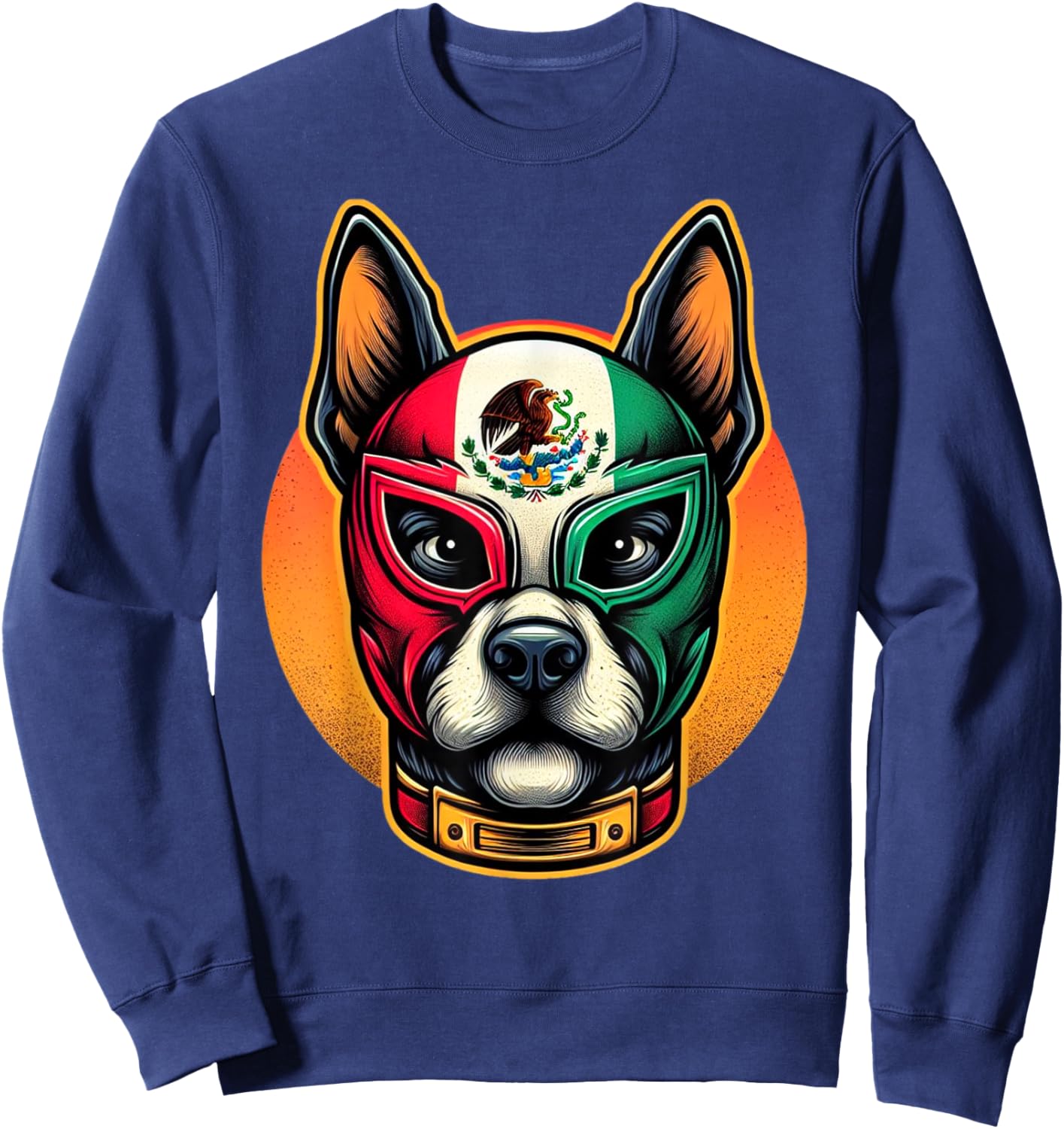 wrestler Luchador dog lucha libre perro Mask Sweatshirt - Sweatshirt | Navy
