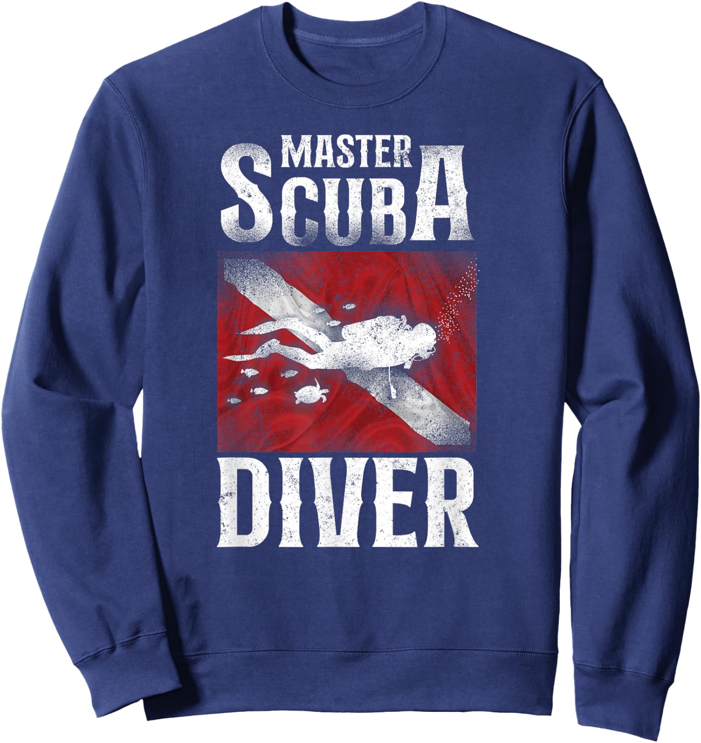 Diving Master Scuba Diver Down Sweatshirt - Sweatshirt | Navy