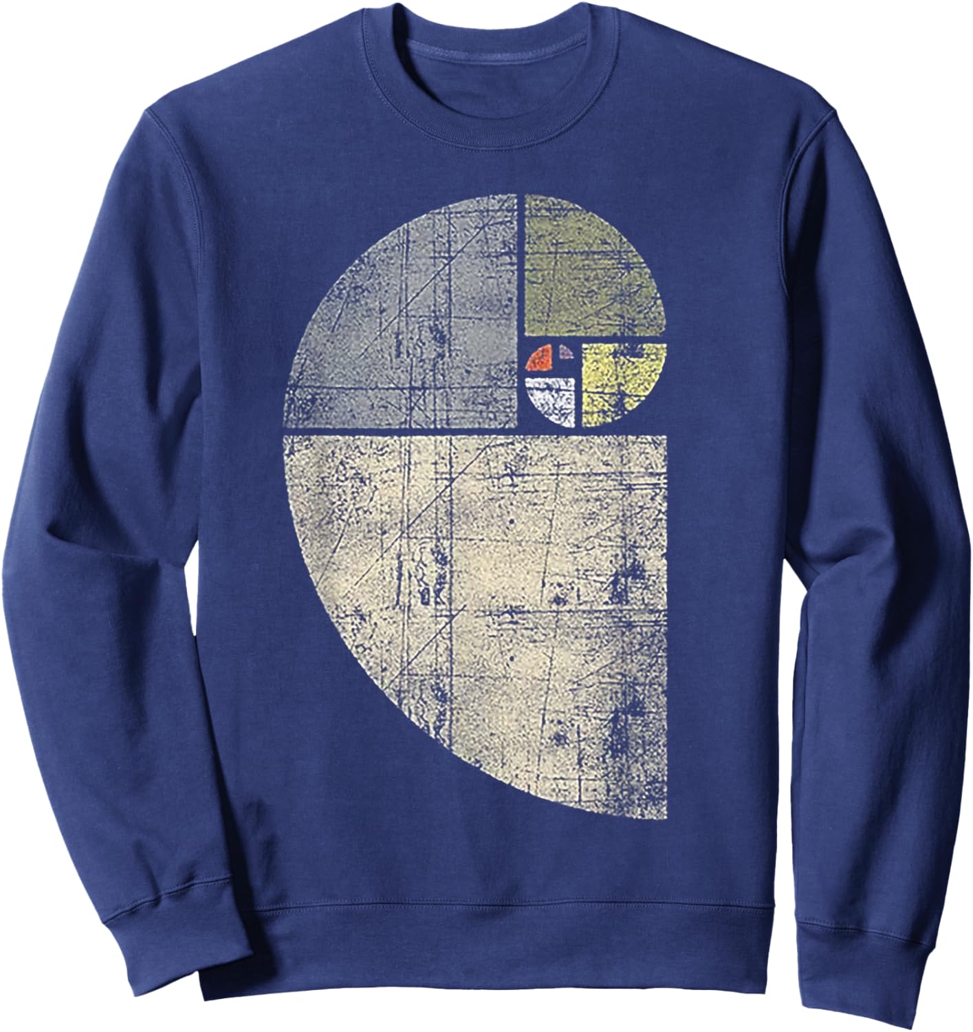 Distressed Fibonacci Spiral Sweatshirt - Sweatshirt | Navy