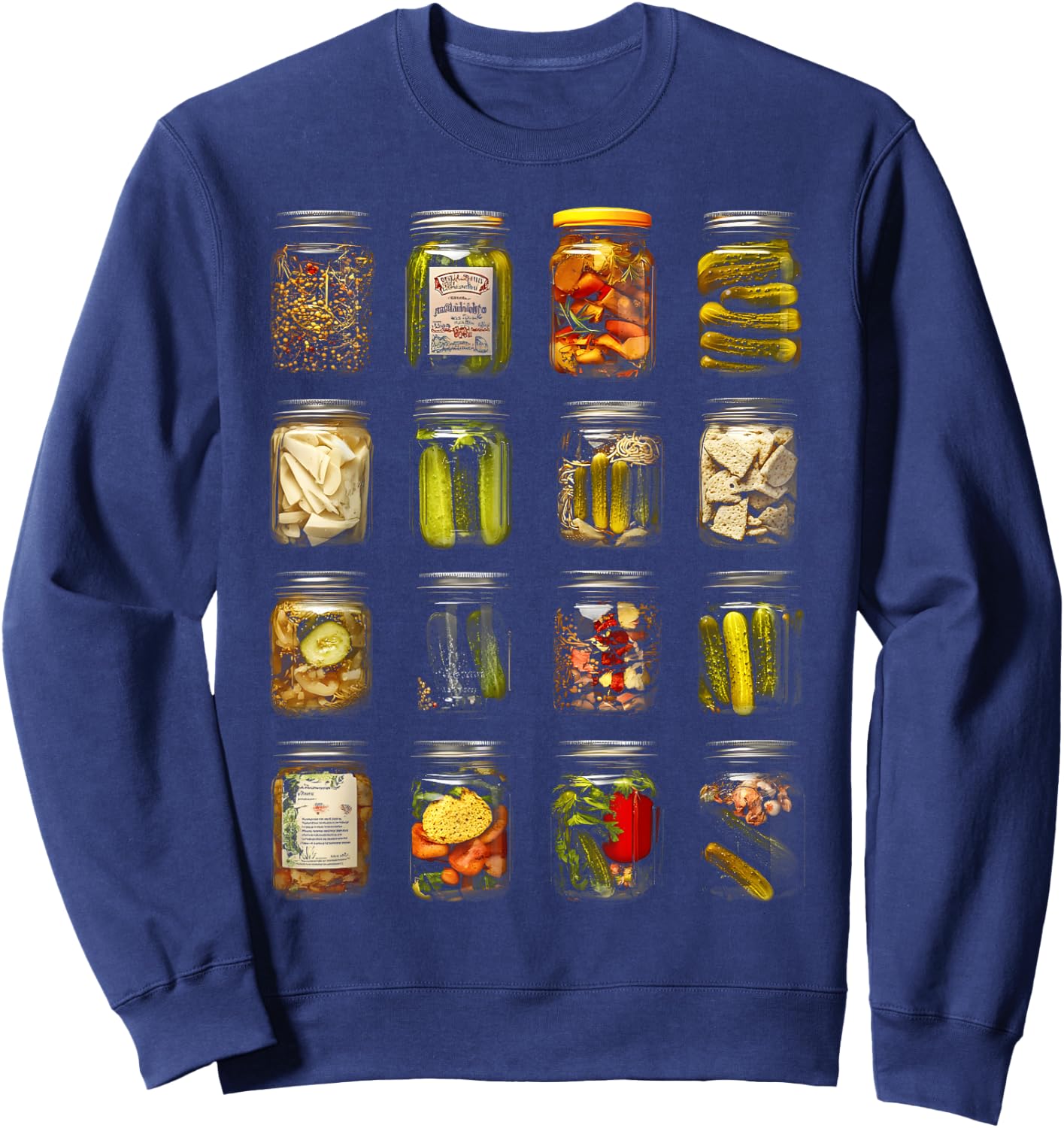 Adults Vintage Retro Canned Pickles Lovers Sweatshirt - Sweatshirt | Navy