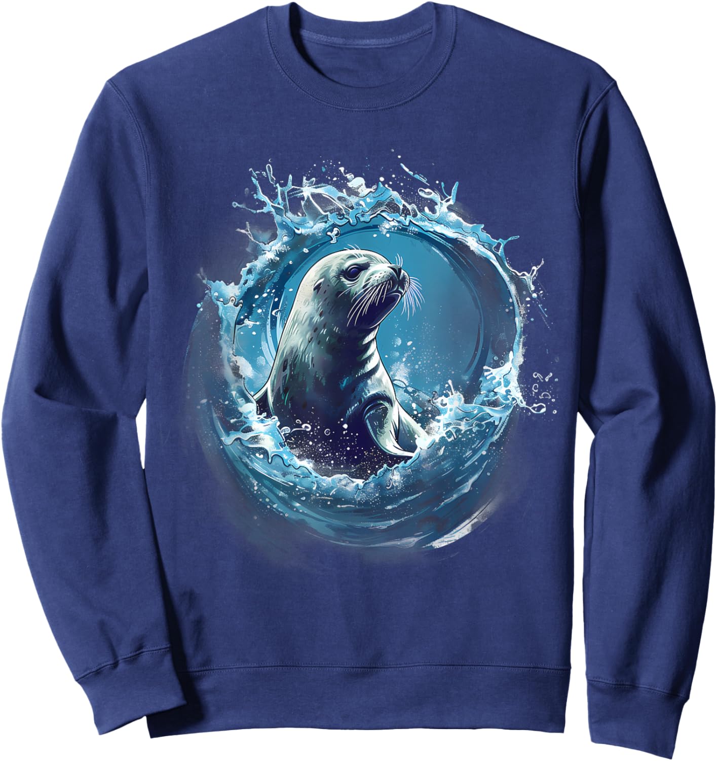 Seal Sea Ocean Animal Ocean Sea Seal Artwork Marine Mammal Sweatshirt - Sweatshirt | Navy