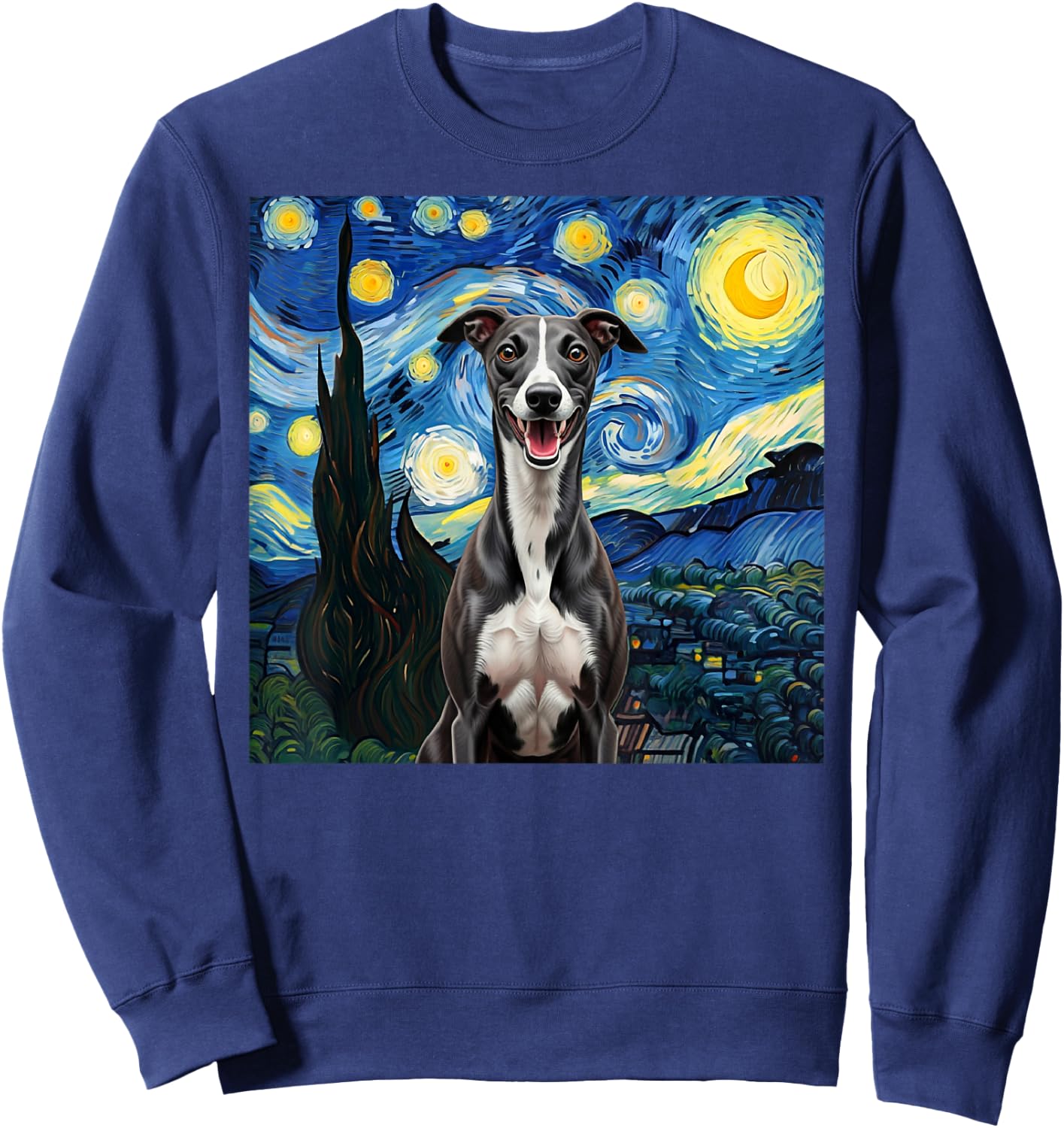 Whippet Black Starry Night Dog Lover Gift Women Kids Sweatshirt - Sweatshirt | Navy