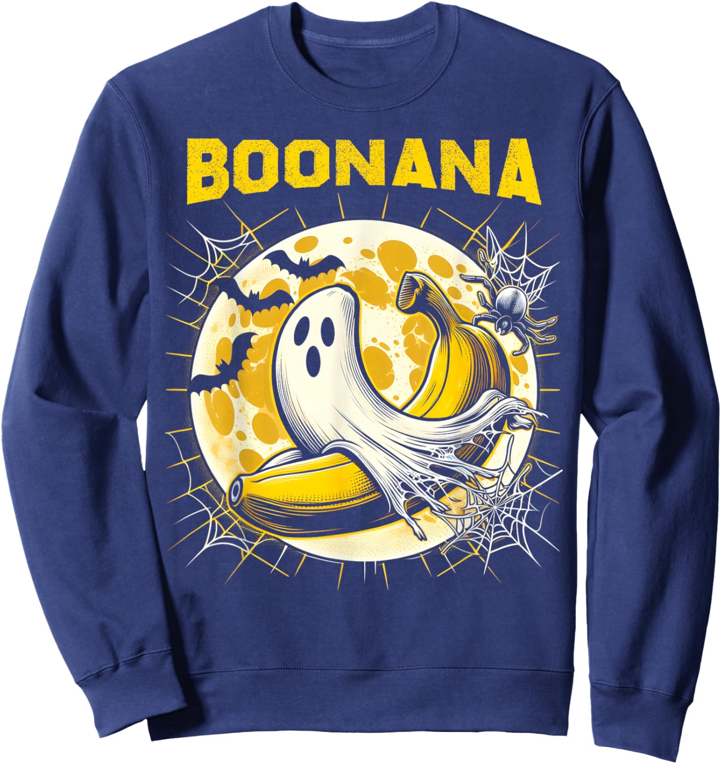 Boonana Ghost Costume Funny Banana Ghost Boonana Halloween Sweatshirt - Sweatshirt | Navy