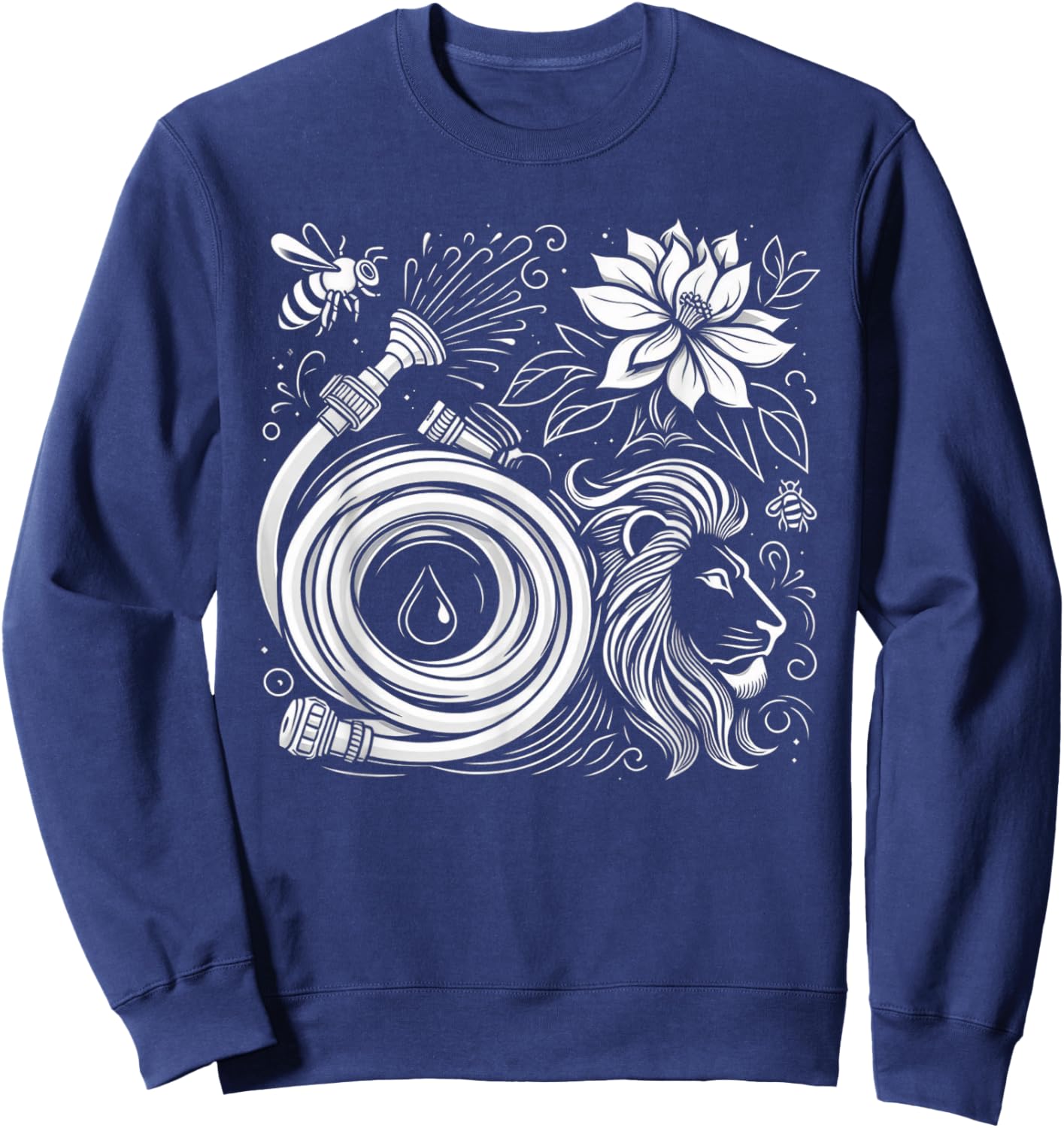 Funny Hose Bee Lion Sweatshirt - Sweatshirt | Navy