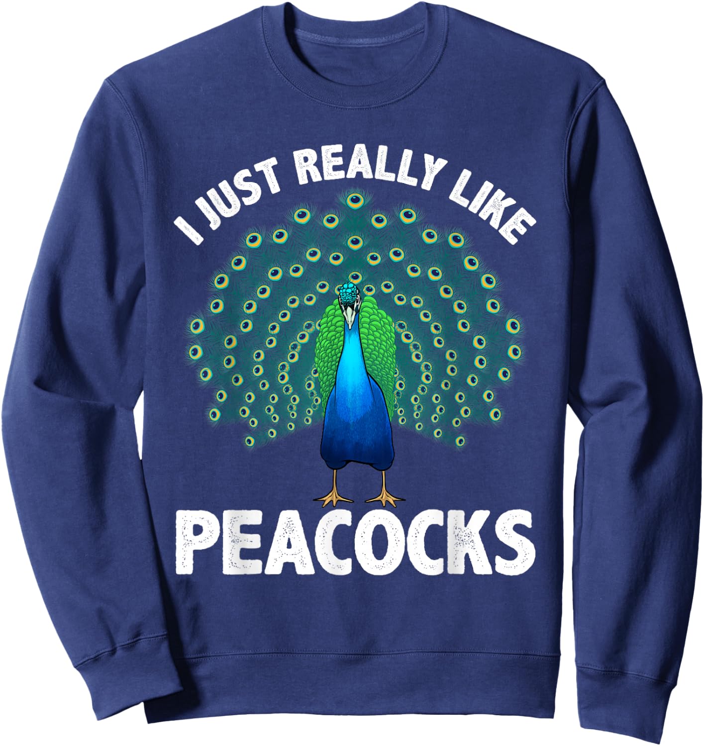 Cool Peacock Design Women Kids Bird Peacock Lovers Sweatshirt - Sweatshirt | Navy